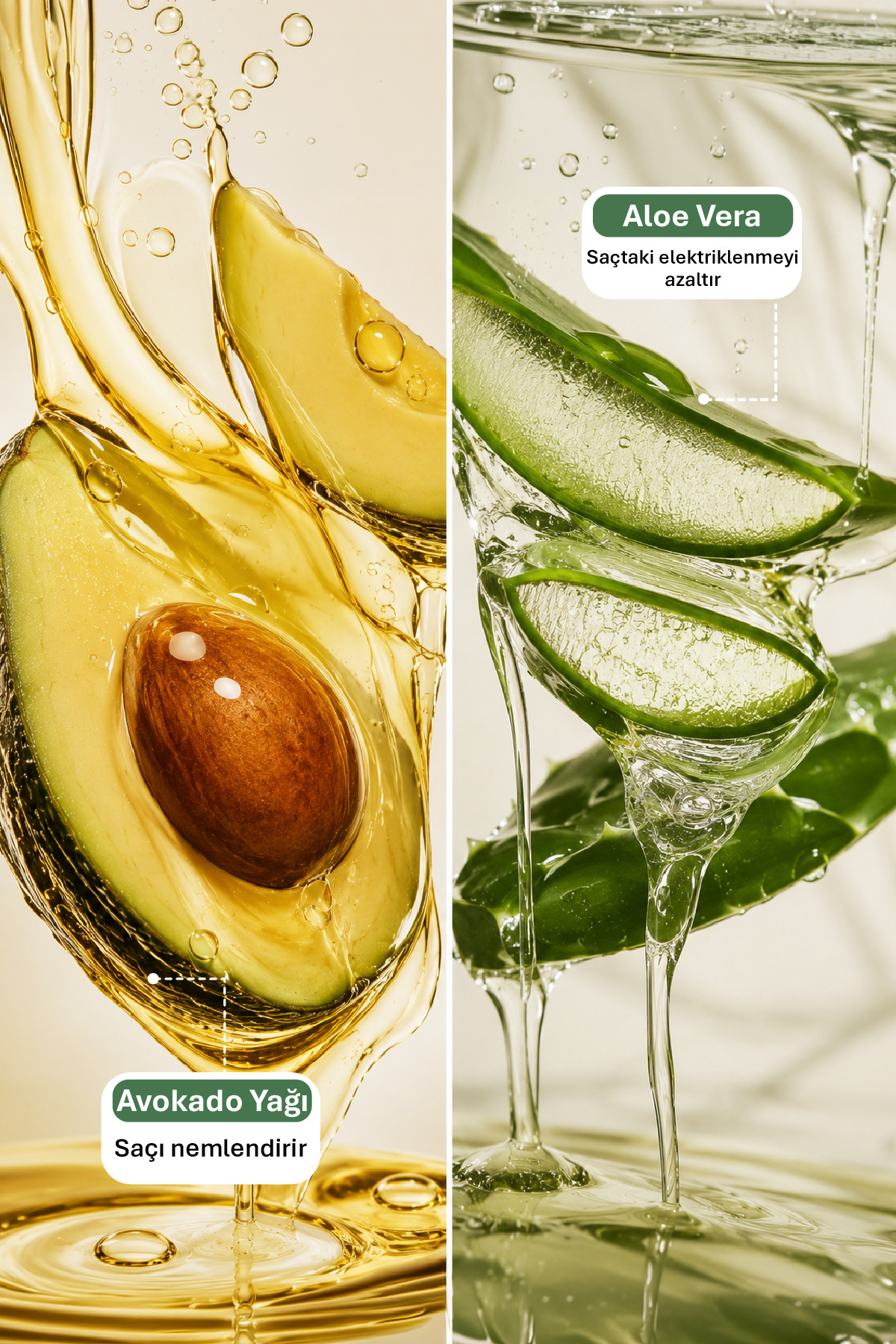 Tutuş Sağlayan Nemlendirici Elektriklenme Karşıtı Durulanmayan Bakım Kremi Avokado, Aloevera 150 ml — AJ.02.00012 — تصویر 6 از 7