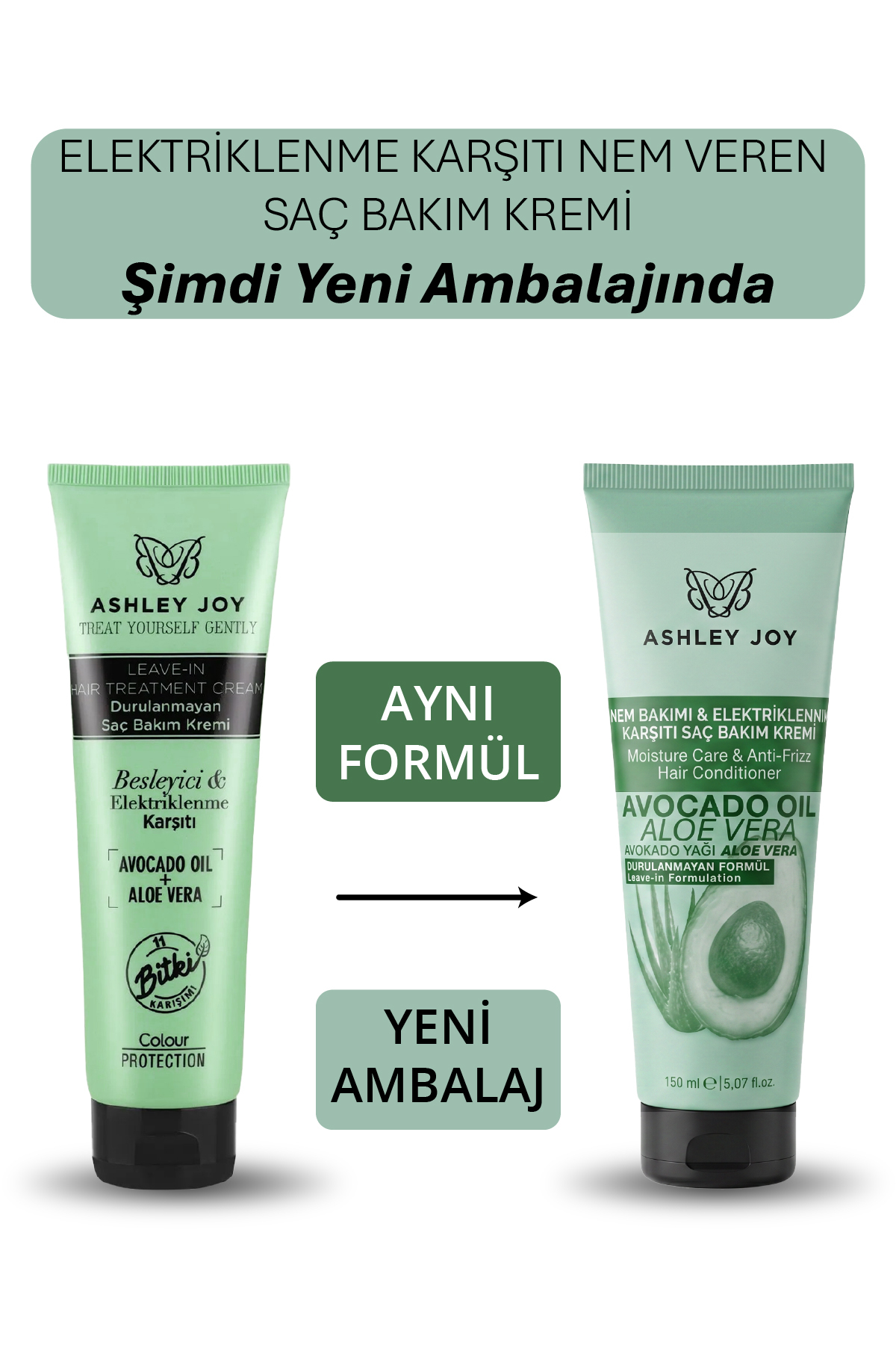 Tutuş Sağlayan Nemlendirici Elektriklenme Karşıtı Durulanmayan Bakım Kremi Avokado, Aloevera 150 ml — AJ.02.00012 — تصویر 2 از 7