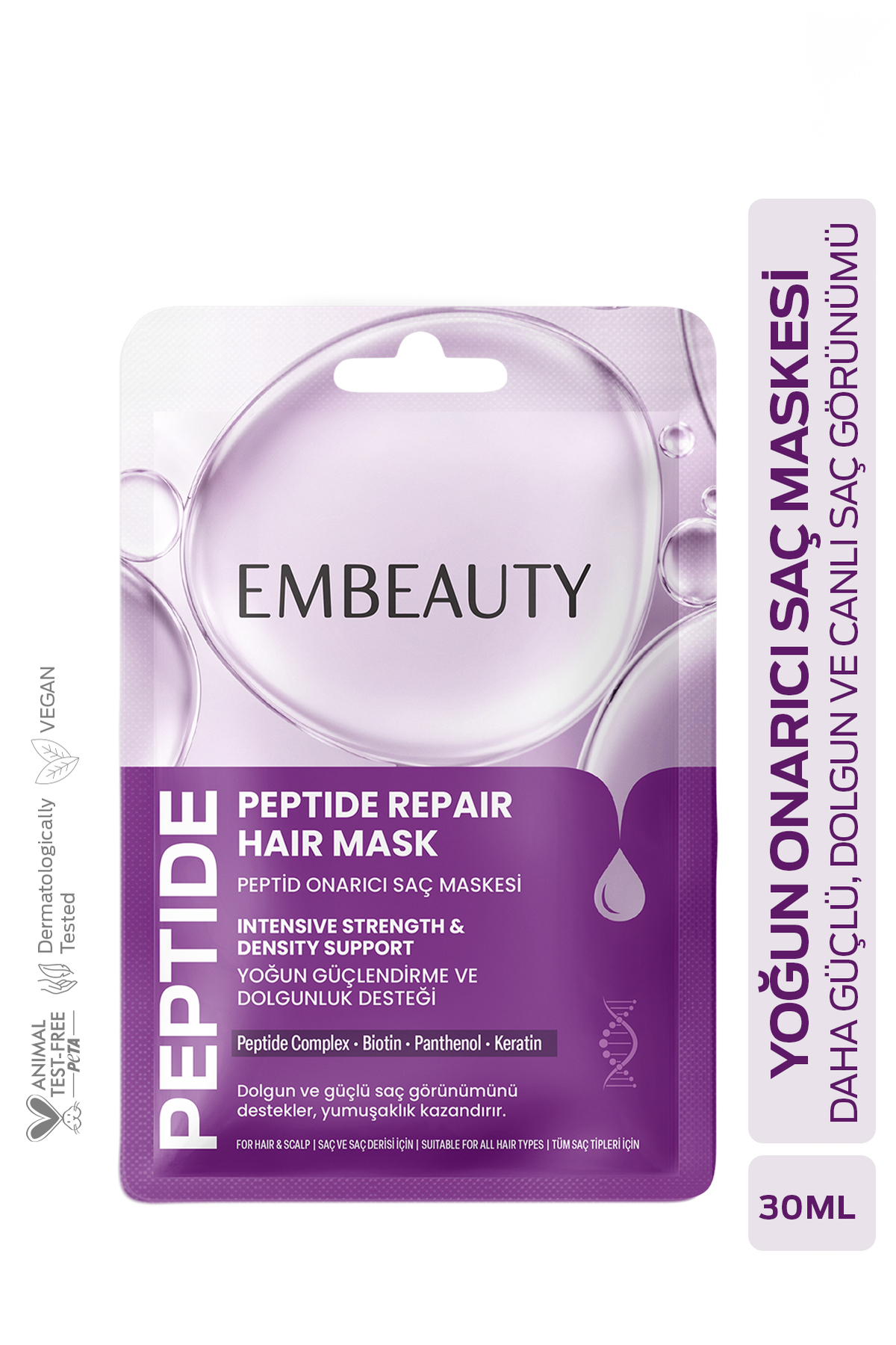 Embeauty Peptide Repair Hair Mask Keratin ve Biotin Destekli Yoğun Bakım 30 ml