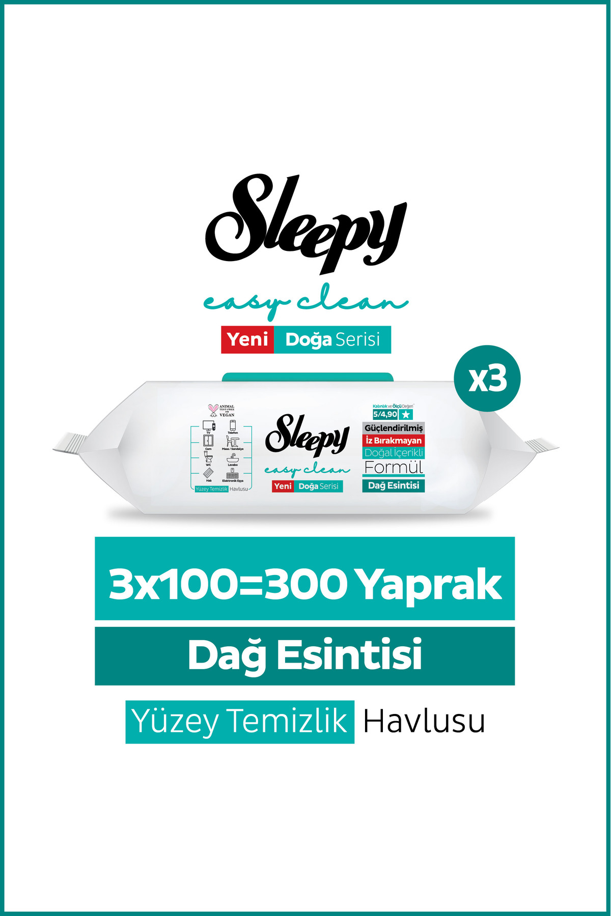 حوله تمیزکننده سطح کوهستانی 3x100 (300 برگ)