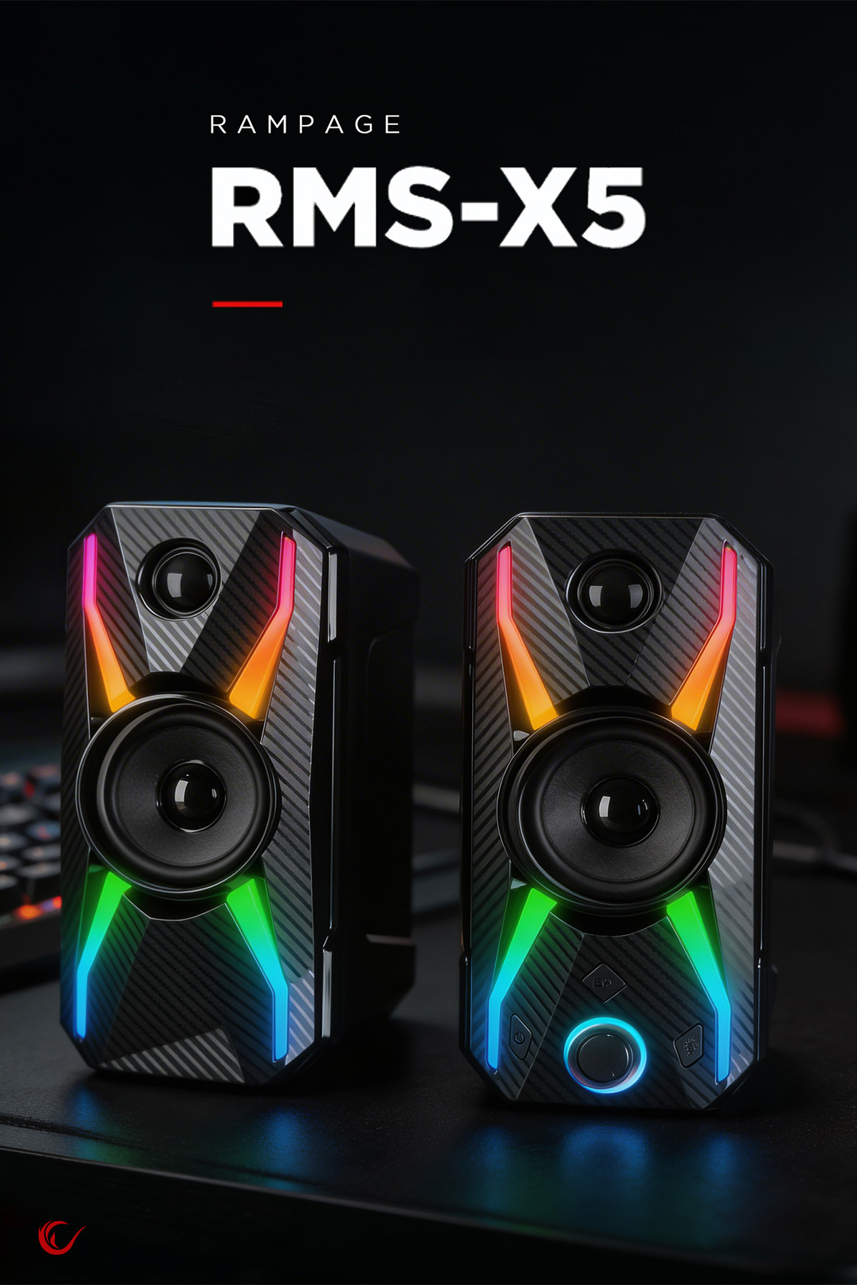 Resim Rampage Rms-x5 2.0 Siyah Multimedia Gaming Usb Speaker 