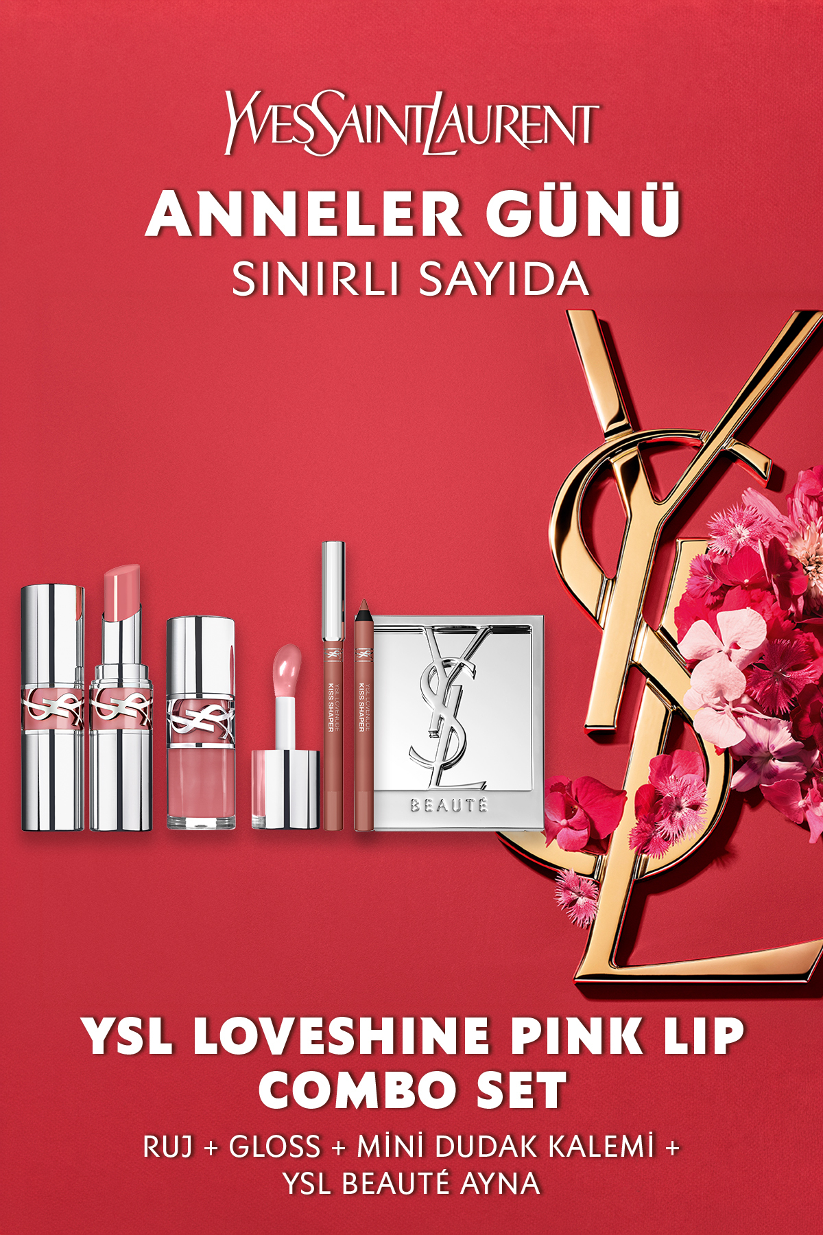 Yves Saint Laurent YSL Loveshine Pink Lip Combo Seti - Ayna Hediyeli - Ruj & Gloss & Lipliner 7829999999301 - Fiyatı, Yorumları