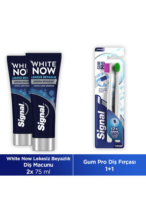 Signal White Now Diş Macunu Lekesiz Beyazlık 75 ml X2 Gum Pro Diş Fırçası 1 1
