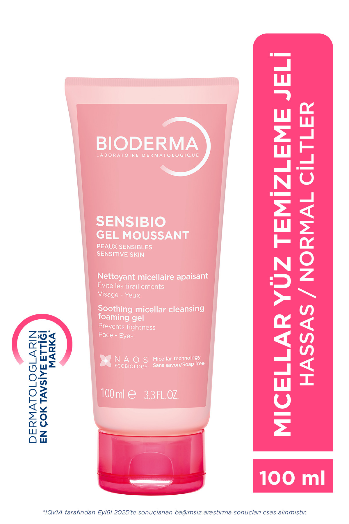 Bioderma بیودرما ژل پاک کننده میسلار سنسیبیو مخصوص پوست حساس و معمولی، فومینگ ژل، مناسب برای شستشو و آبکشی، ۱۰۰ میلی لیتر — 00782