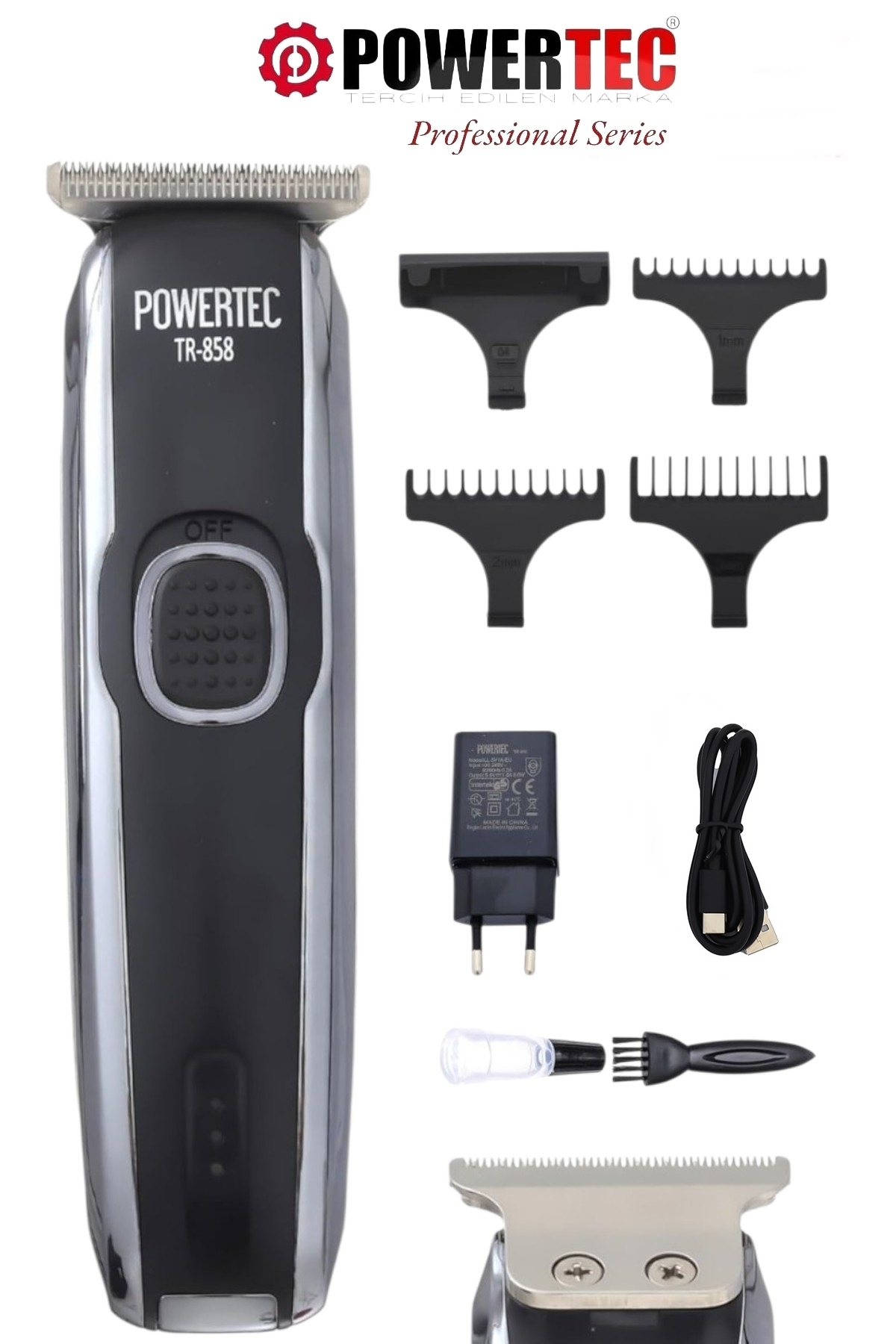 TR-858 USB Type-C Rechargeable Hair Beard Neck Body Shaver - Professional Male Female Groomer