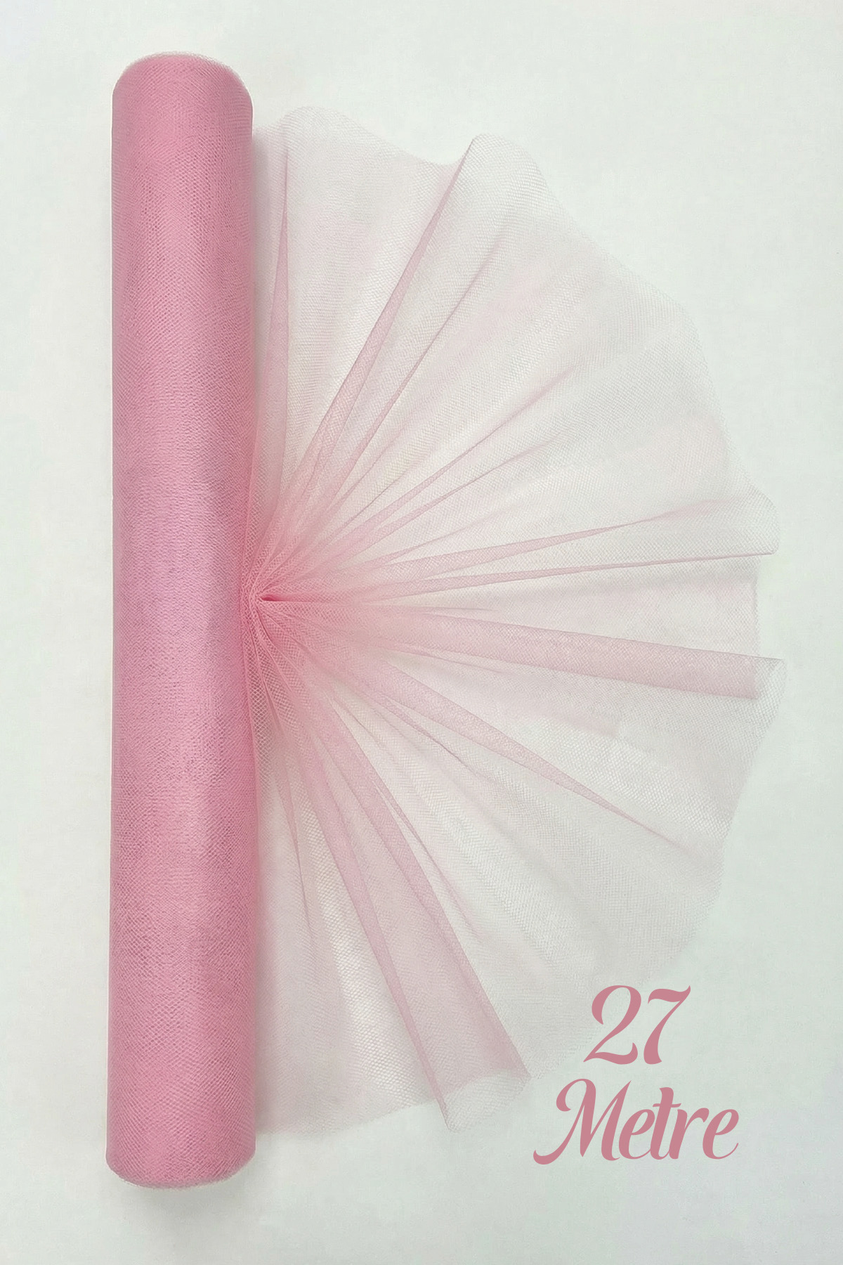 27 Meters Iranian Greek Tulle Baby Pink, Engagement Dowry Bundle Door Birthday Convoy Party Decoration (Width 70cm)
