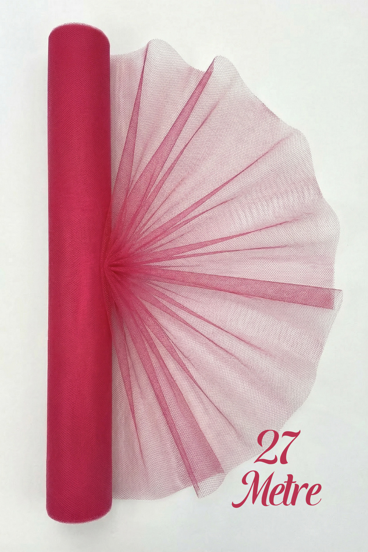 27 Meters Iranian Greek Tulle Fuchsia, Engagement Dowry Bundle Door Birthday Convoy Party Decor Decoration (En70cm)