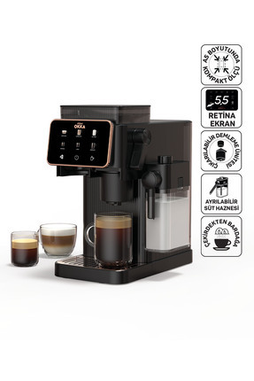 Arzum OK0047 Okka Barista Compact Otomatik Espresso Makinesi,Süt Hazneli,7Far...