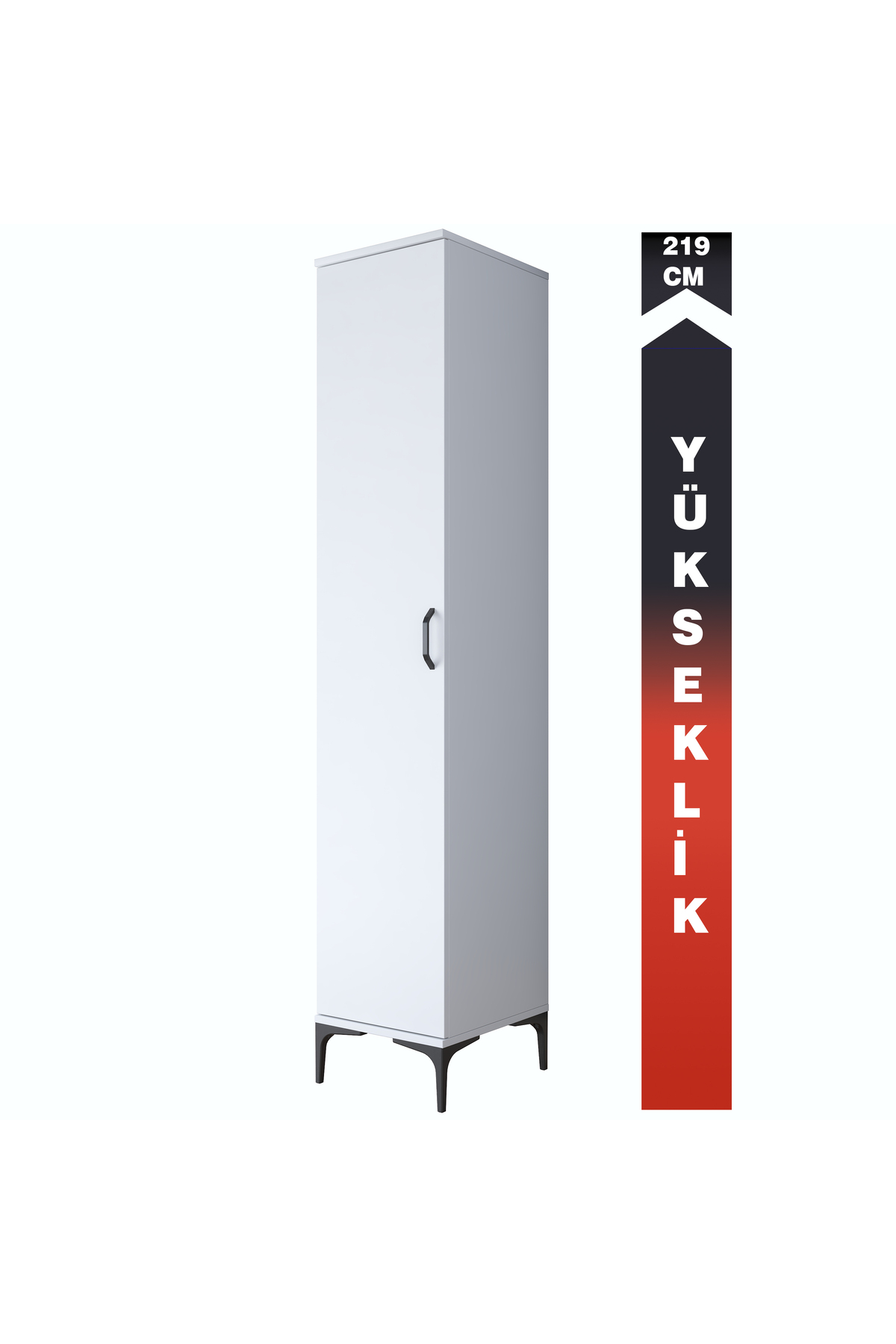 Rani JE250 Multipurpose Cabinet Single Door 5 Shelf Pantry Kitchen Cabinet White