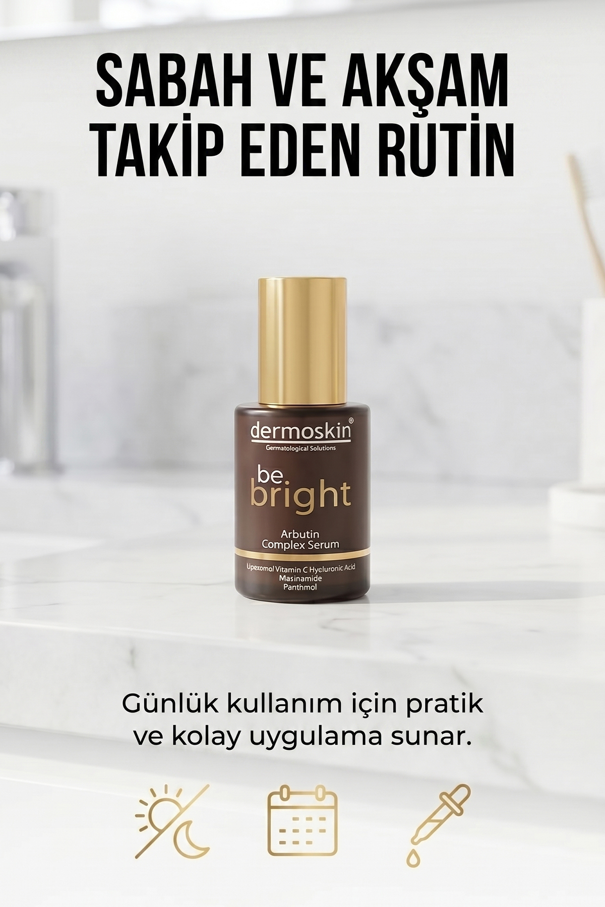 Be Bright Arbutin Complex Serum | Leke Karşıtı ve Cilt Tonu Eşitleyici | Hyaluronik Asit | 30 ml — DER0296 — تصویر 8 از 8