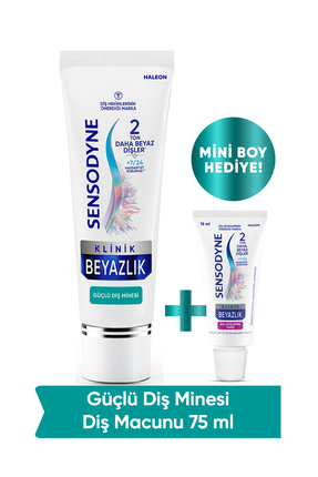 Sensodyne Klinik Beyazlık Güçlü Diş Minesi Diş Macunu 75ml + Mini Boy Hediye!...