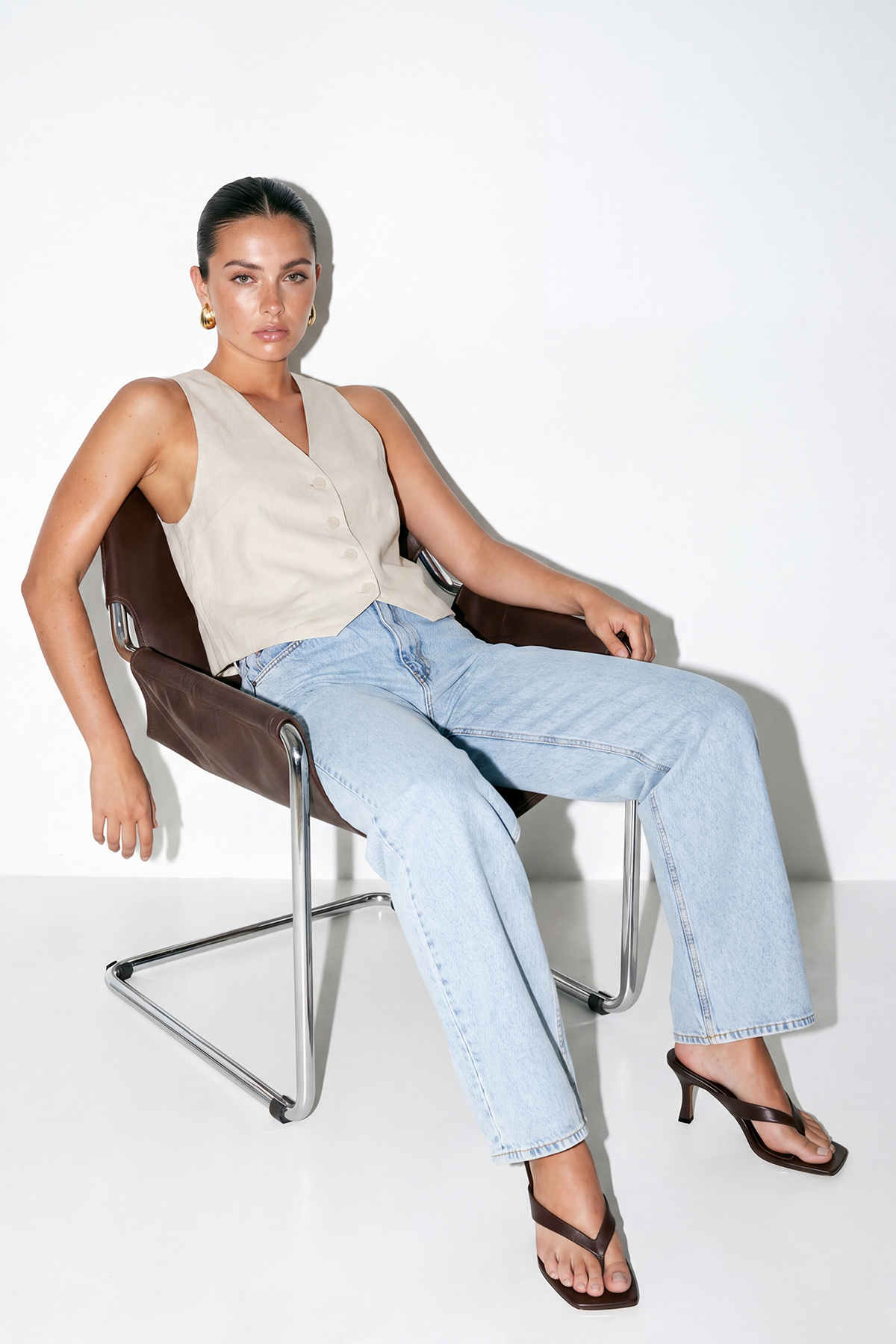Drop by Trendyolmilla Açık Mavi Taşlı Baggy Jeans TDRSS26JE00012