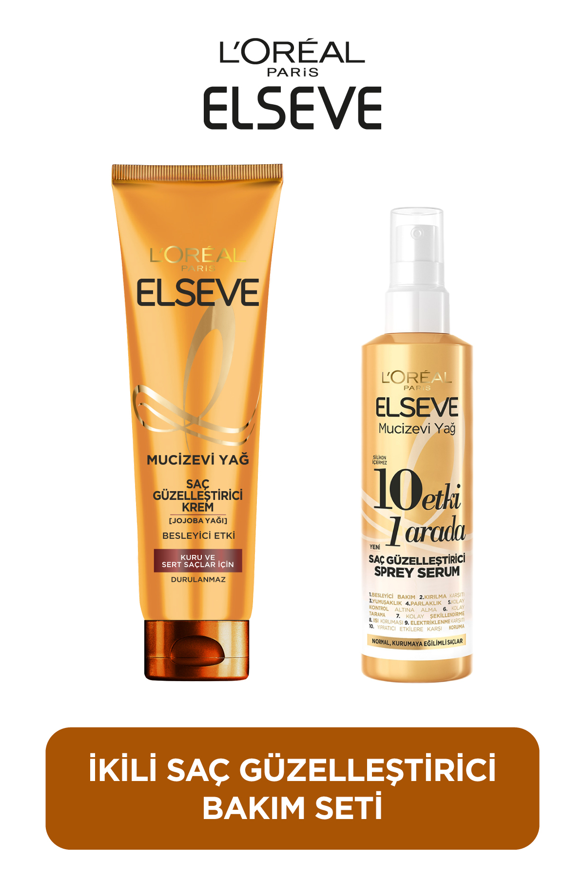 Elseve Mucizevi Yağ Saç Güzelleştirici Krem 150 ml & 10 Etki 1 Arada Saç Güzelleştirici Sprey Serum 150ml - Fiyatı, Yorumları