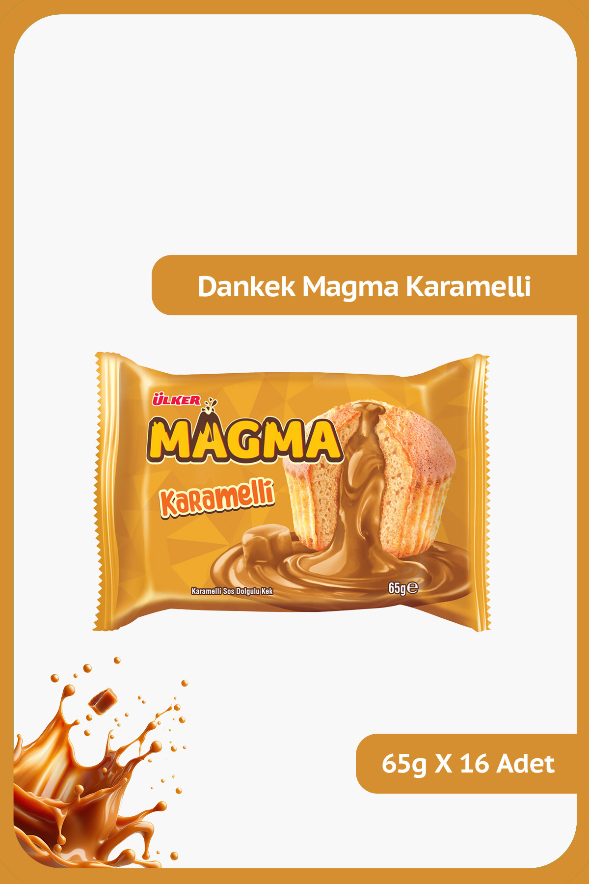 Ülker DANKEK Magma Karamelli Kek - 65 gram - 16 Adet