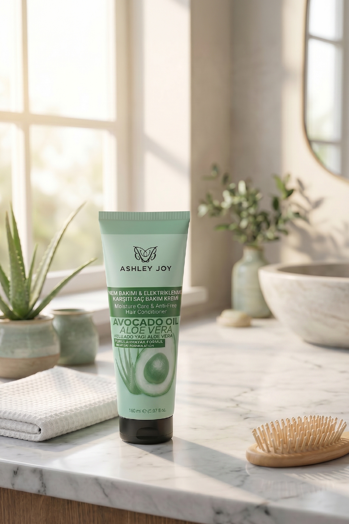 Tutuş Sağlayan Nemlendirici Elektriklenme Karşıtı Durulanmayan Bakım Kremi Avokado, Aloevera 150 ml — AJ.02.00012 — تصویر 7 از 7
