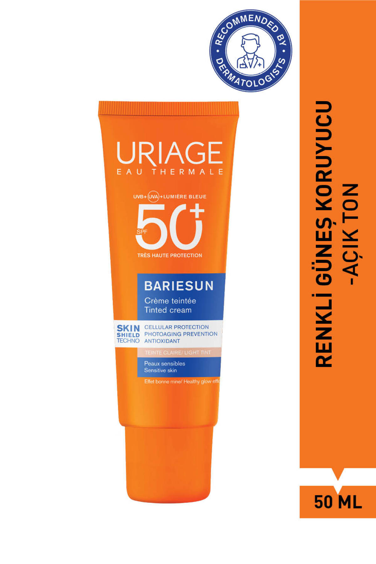 Uriage اوریاژ کرم ضد آفتاب رنگی روشن BARIESUN SPF50+، 50 میلی لیتر — 3661434028052