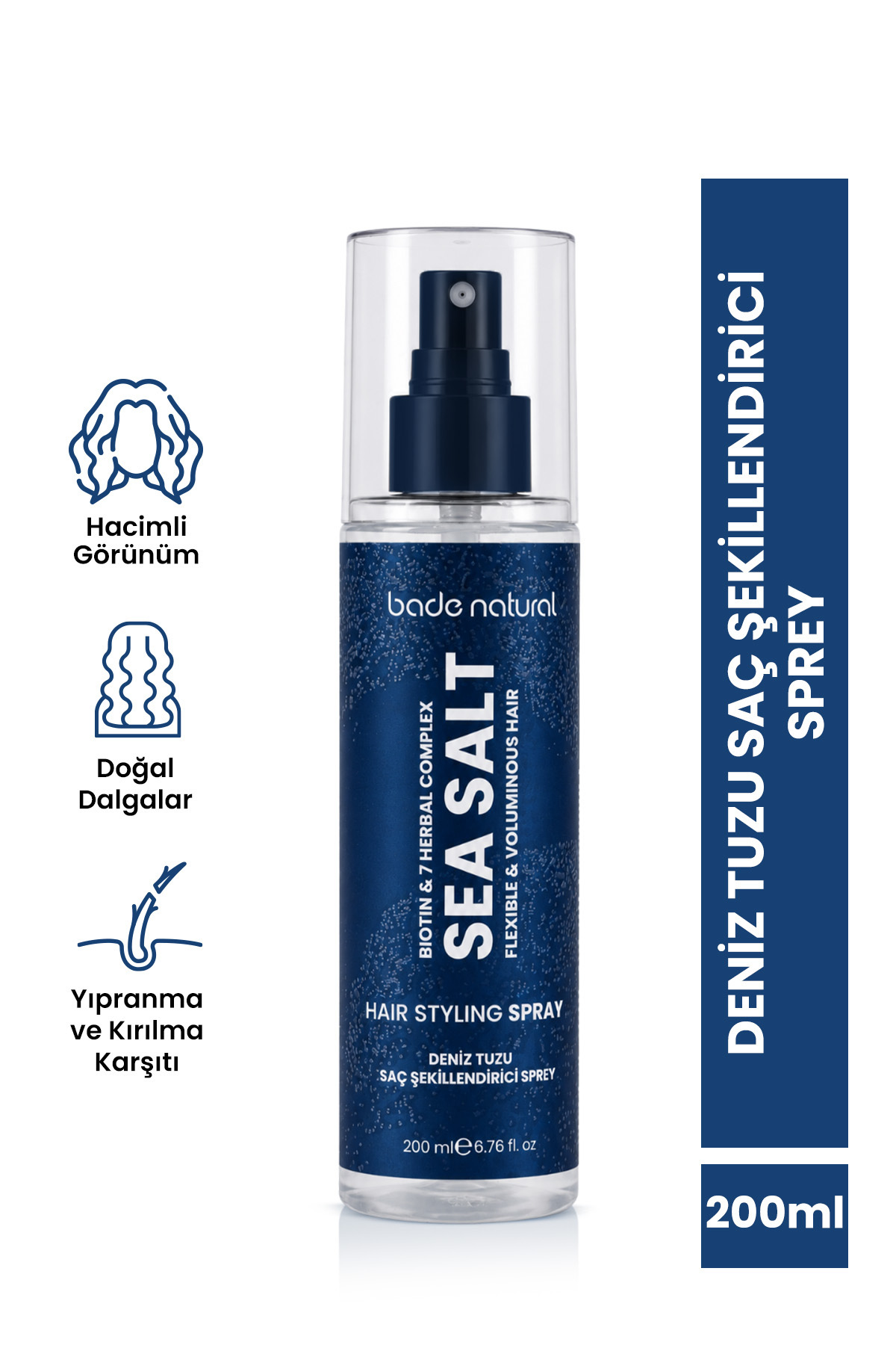 Bade Natural Deniz Tuzu Şekillendirici Saç Spreyi 200 ml — BN.0516