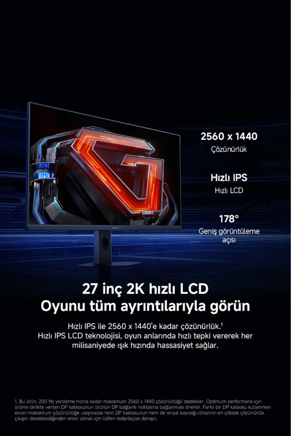 2K Oyun Monitörü G27Qi 2026 27 inç 200Hz 1ms QHD 7