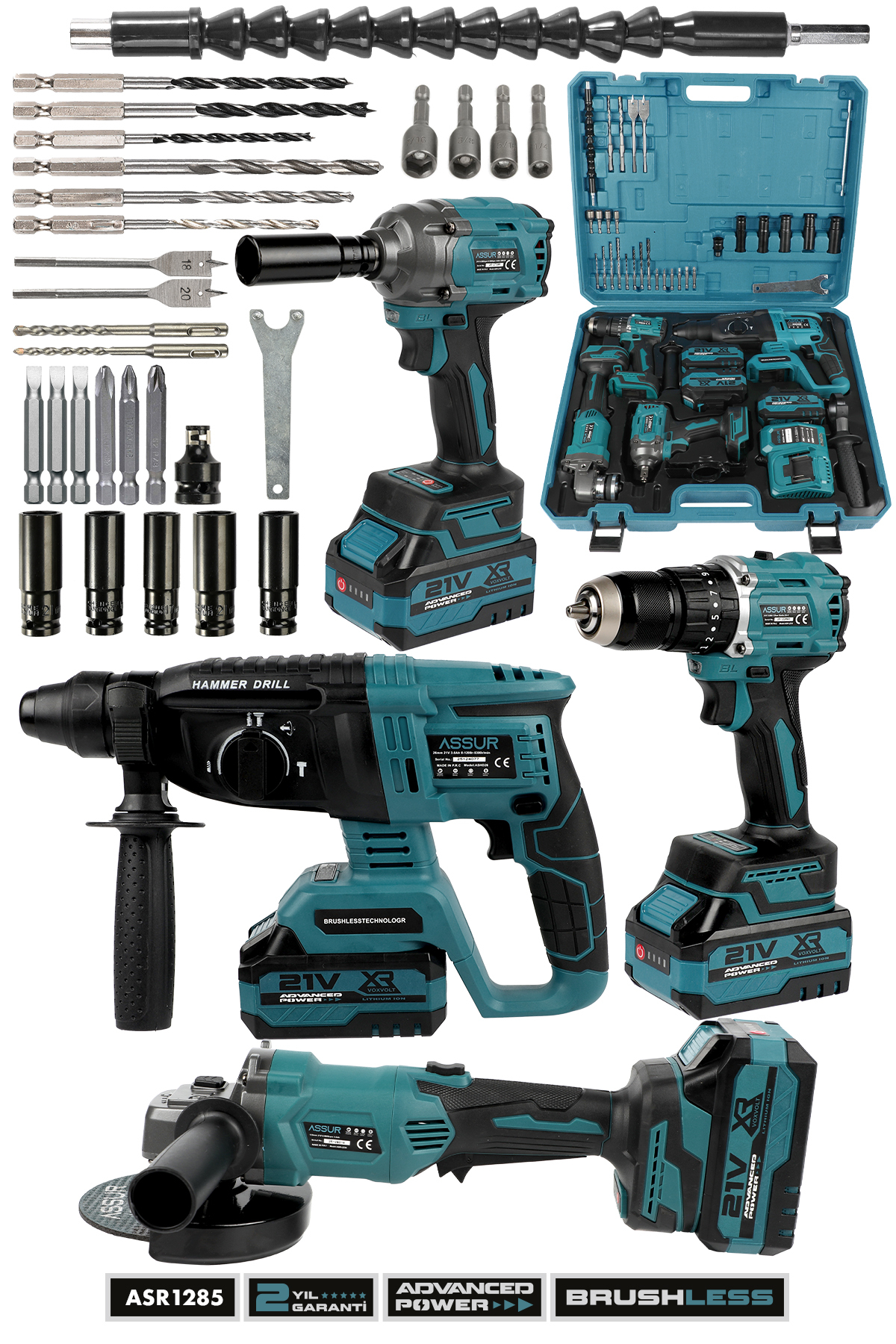 21V Impact Brushless Crusher Drill Hilti & Grinder & Drill & Nut Tightening Disassembly Set of 4