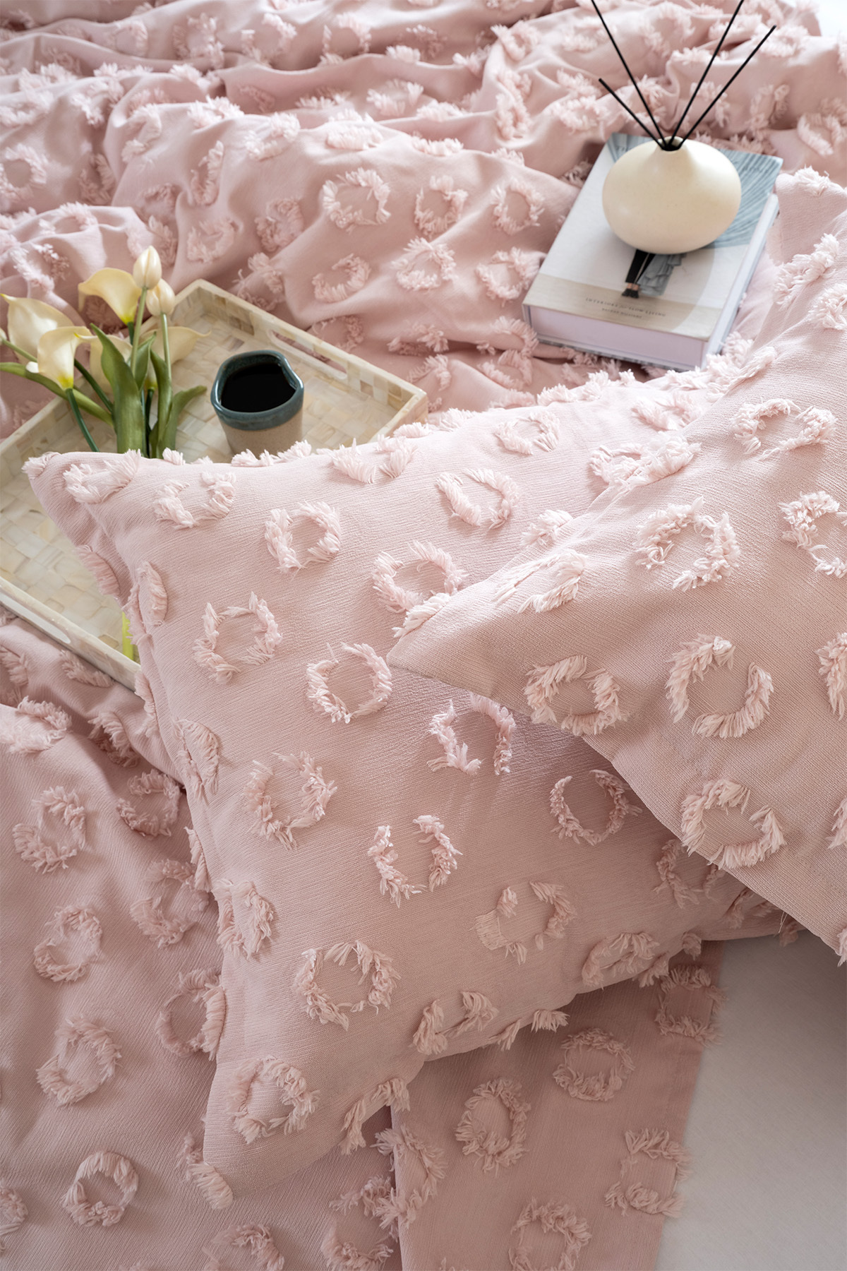 Sitra Pudra Çift Kişilik Püsküllü Çeyiz Yatak Örtüsü 230x250 2 Yastık 50x70 5032 3