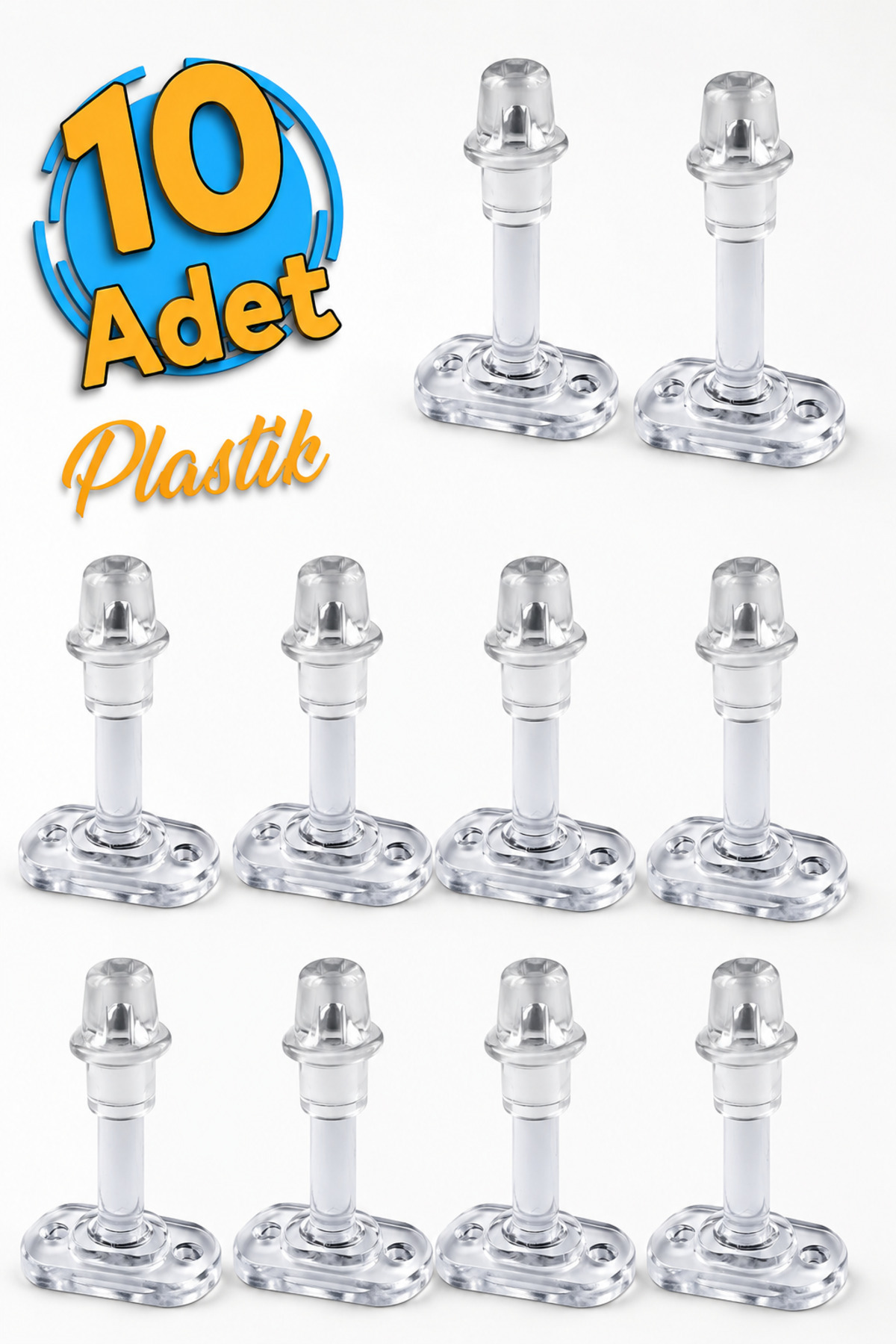 10 Pcs Behind Door Handle Stopper Bumper Transparent Plastic 8 Cm Stopper Holder Holder