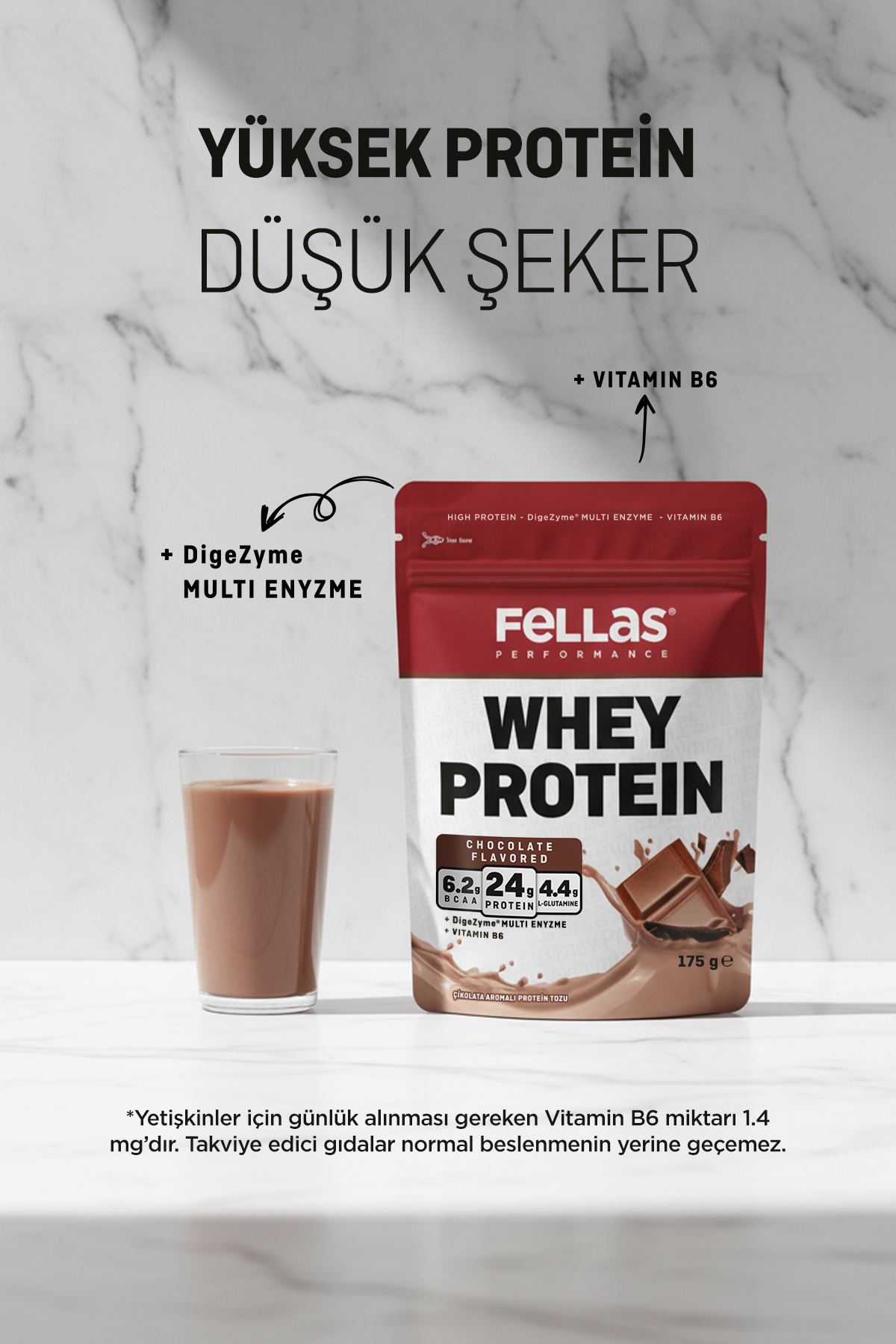 Whey Protein Tozu|24 g Protein 15 Servis|Çikolata Aromalı (175 g) x 3 5