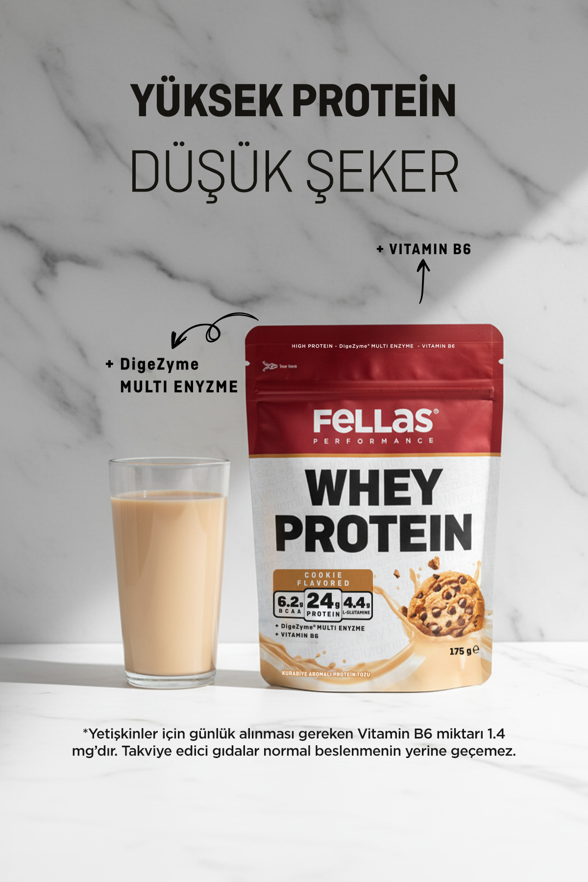 Whey Protein Tozu|24 g Protein 15 Servis|Kurabiye Aromalı (175 g) x 3 5