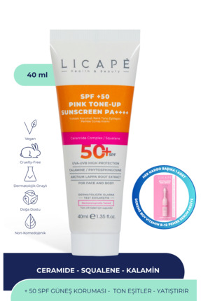 Licape Yüksek Korumalı Renk Tonu Eşitleyici Pembe - Pink Güneş Kremi 40 ml