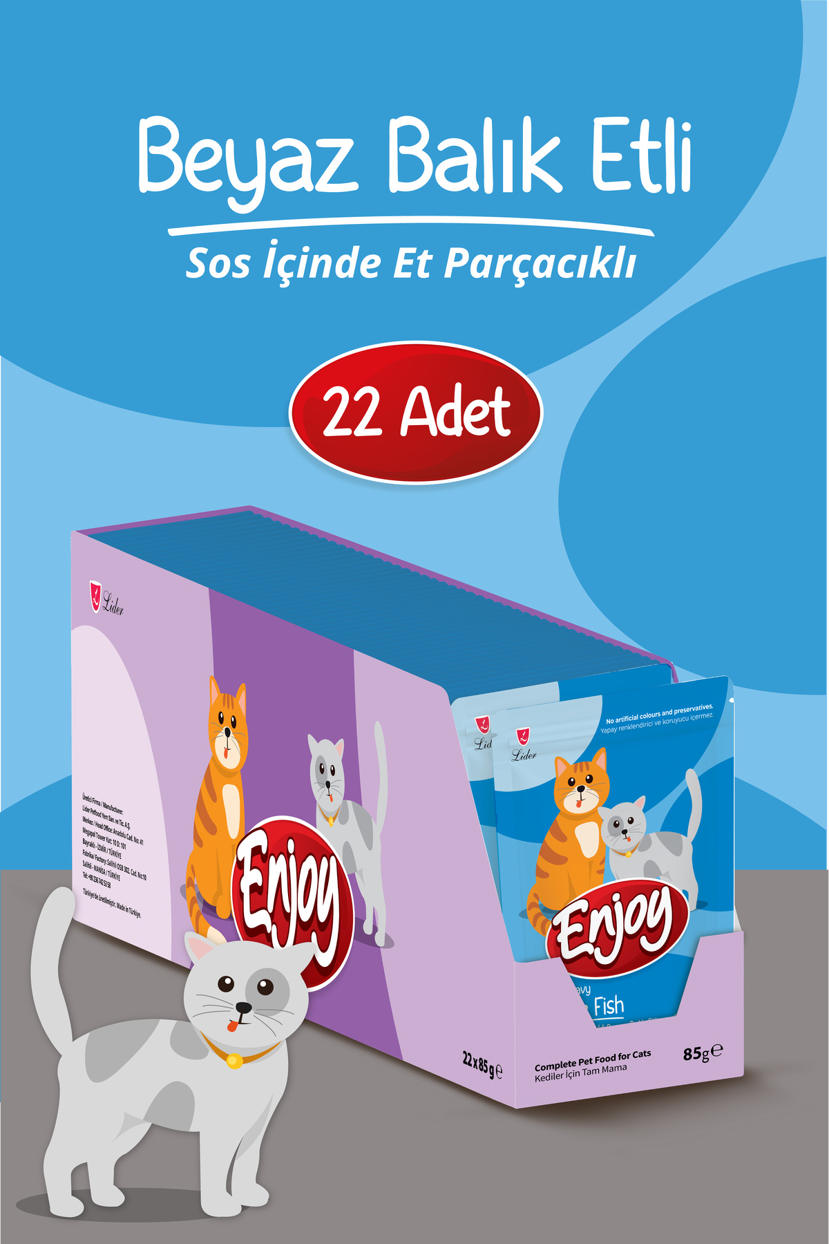 Enjoy Balıklı Kedi Pouch Yaş Mama 85Gr x 22 Adet - Fiyatı, Yorumları