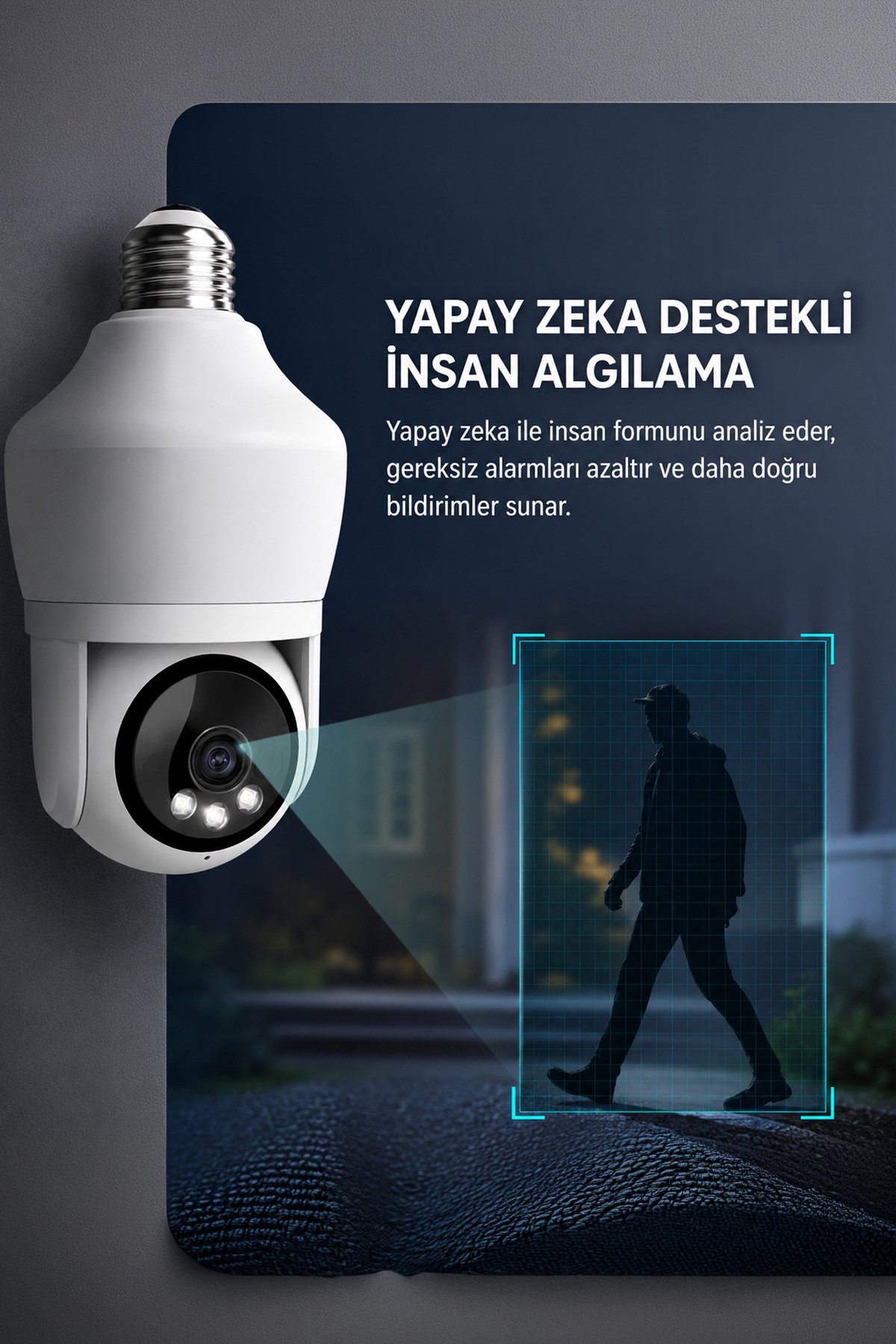 Torima Güvenlik Kamerası 360 Derece Dönebilen Wifi Ampül Full Hd