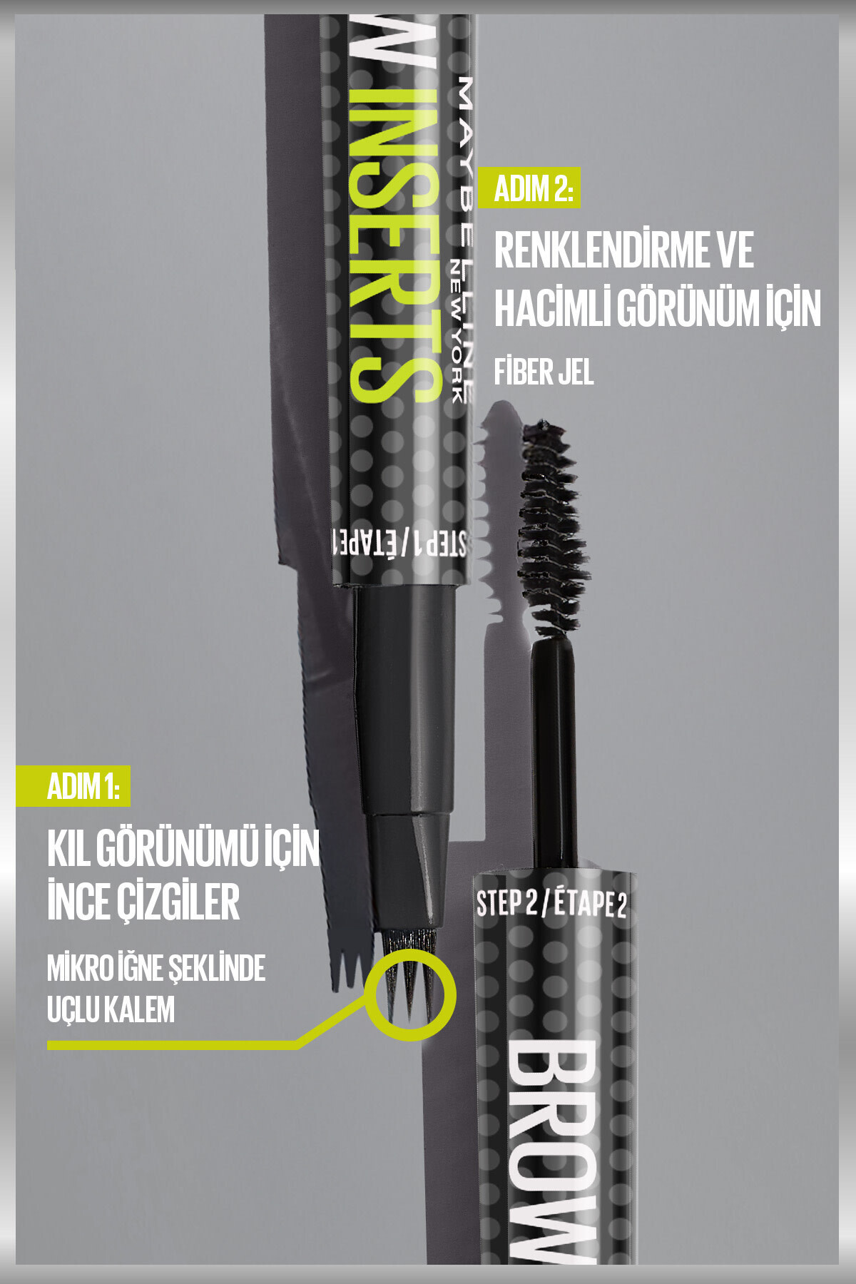 Brow Insert Çift Uçlu Kaş Kalemi – 02 Soft Brown — قهوه‌ای 784587 — تصویر 8 از 8