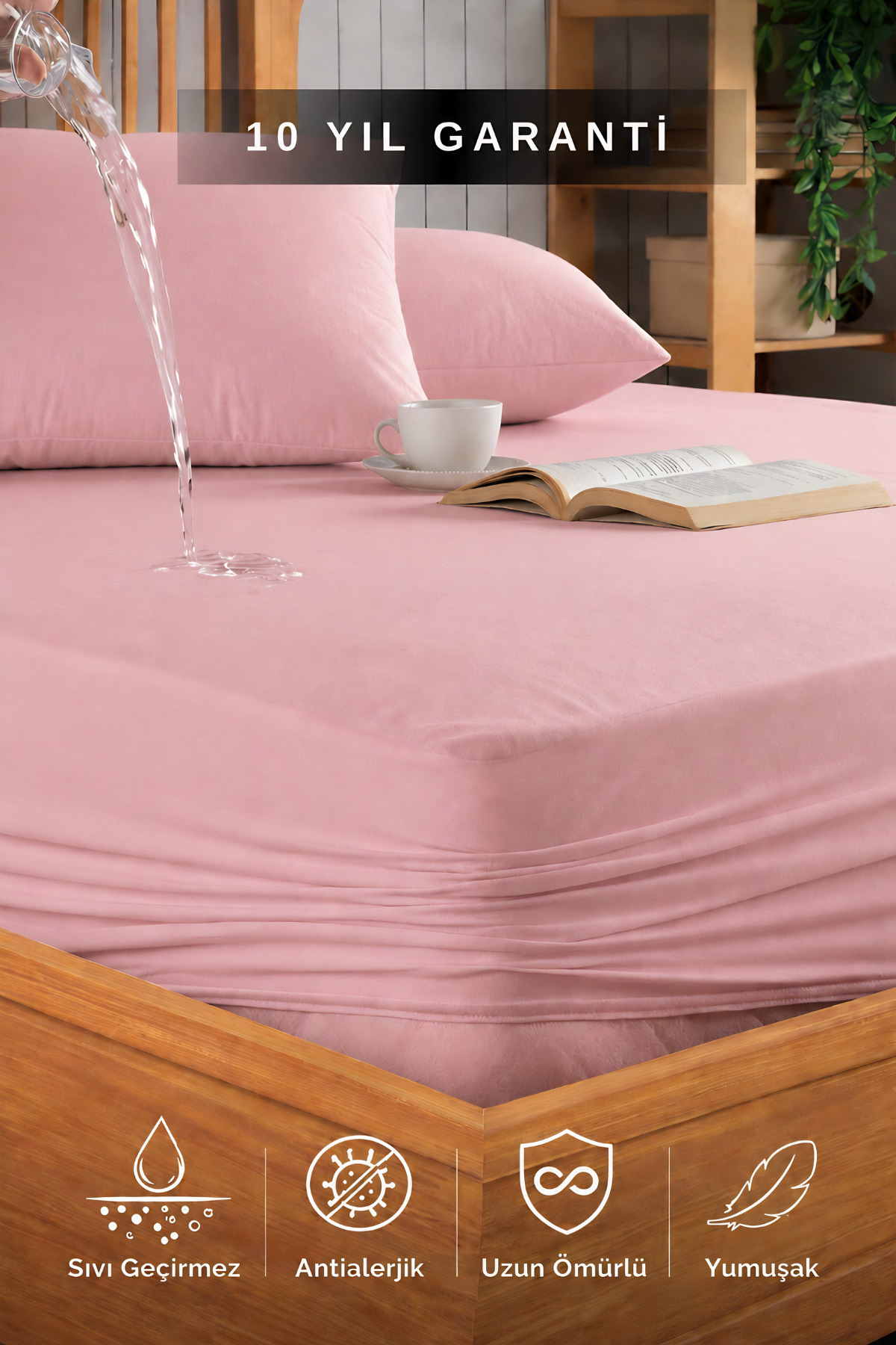 Powder Micro Fitted Full Edge Waterproof Mattress Protector -Single-Double Full Length Mattress Protector
