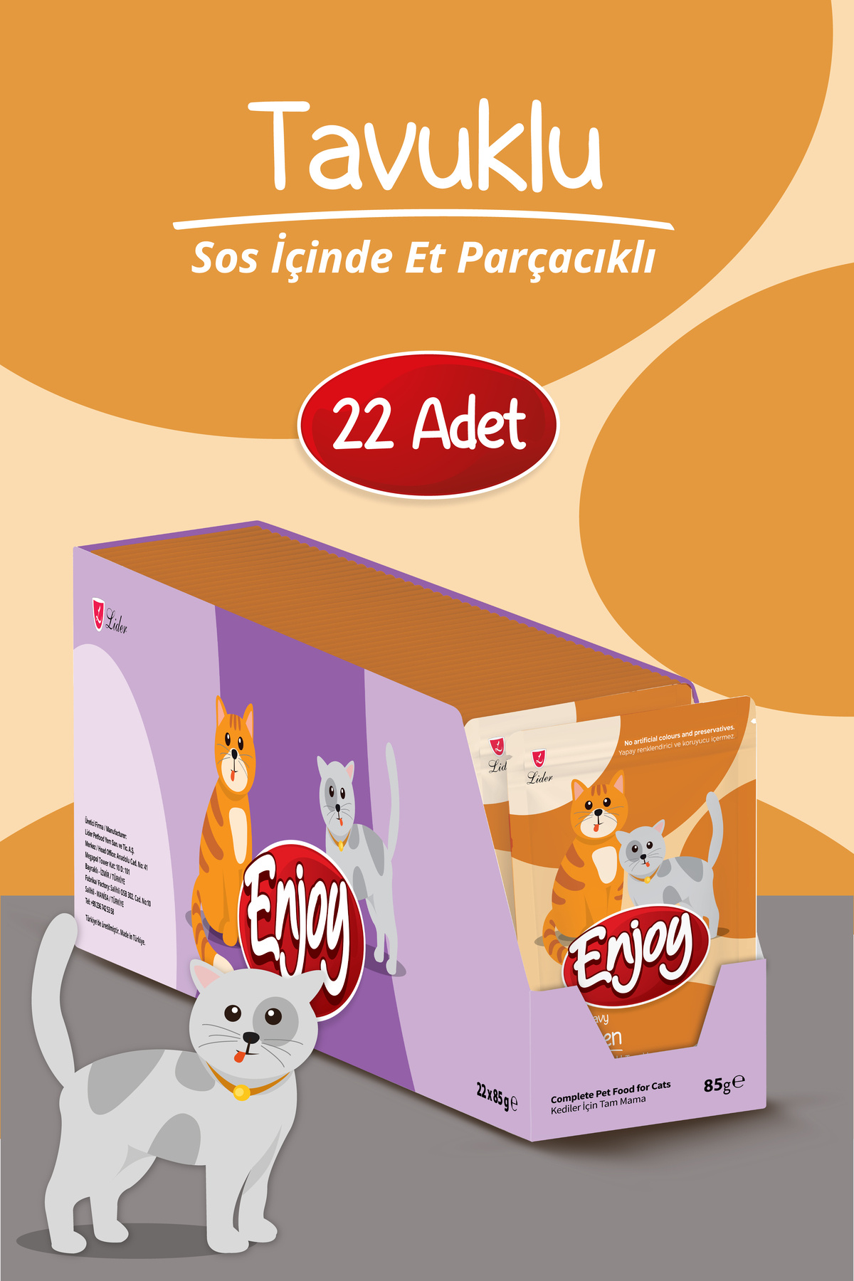 Enjoy Tavuk Etli Kedi Pouch Yaş Mama 85Gr x 22 Adet - Fiyatı, Yorumları