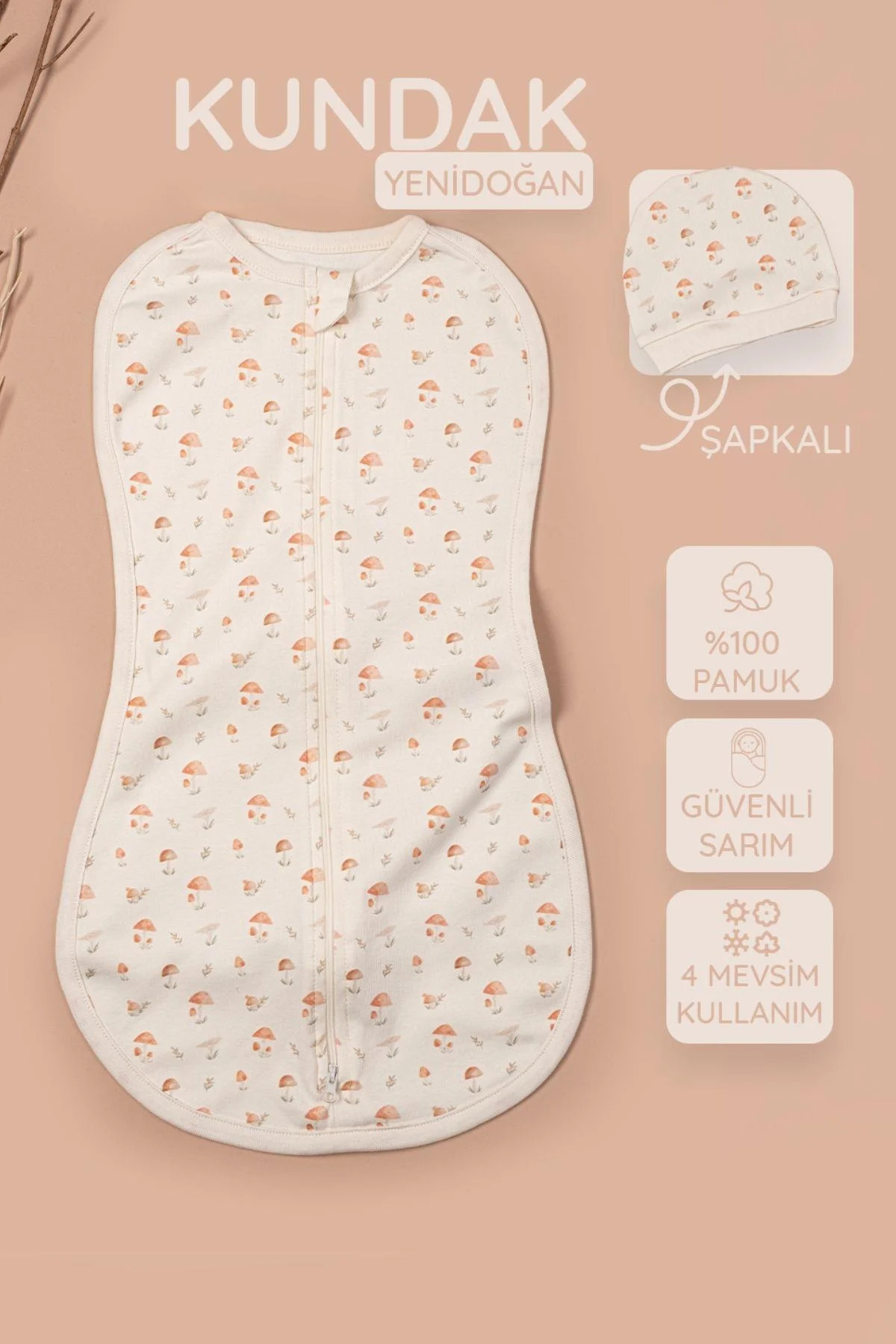 100% Cotton Sleeping Bag Swaddle Zipper Soft Combed Fabric Breathable Fabric For Baby