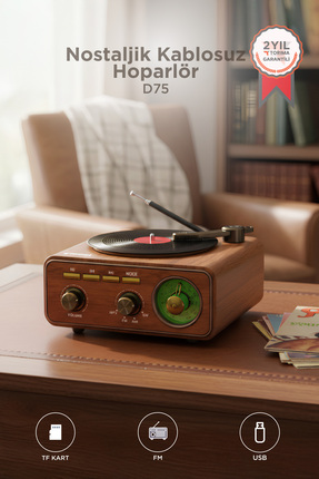 Torima Bluetooth Hoparlör Plak Görünümlü Nostaljik Kablosuz Wireless Speaker ...