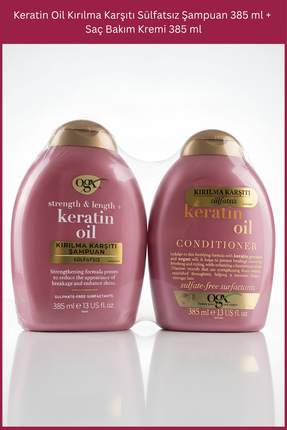 OGX Keratin Oil Kırılma Karşıtı Sülfatsız Şampuan 385 ml + Saç Bakım Kremi 38...