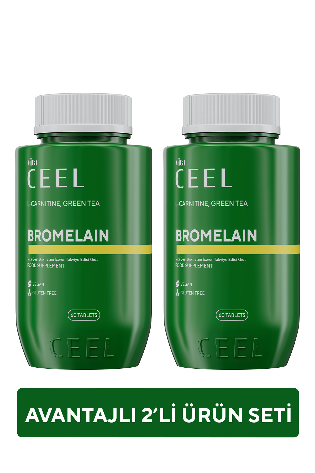 Vita Ceel 2'li Bromelain – Ananas Enzimi, Quercetin İçerikli, 60