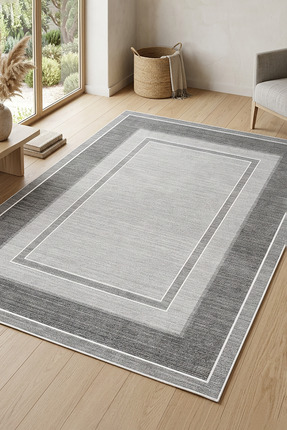 Decomia Home Dijital Kaymaz Yıkanabilir Kolay Silinir Gri Salon Halısı Mutfak...