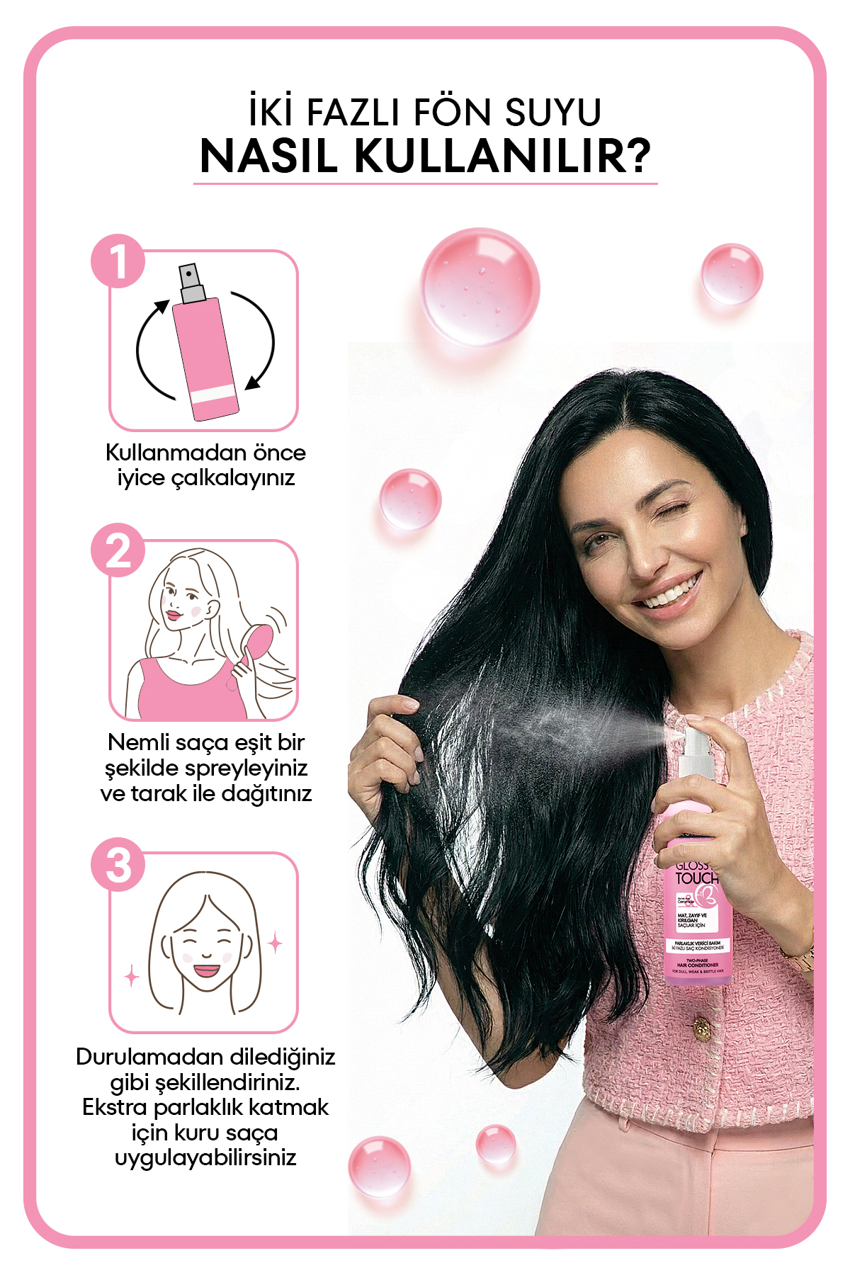 Metamorfose Glossy Touch Parlaklık Verici Bakım İki Fazlı Saç Kondisyoneri 200 ML 2 Adet — MI00000584 — تصویر 4 از 5