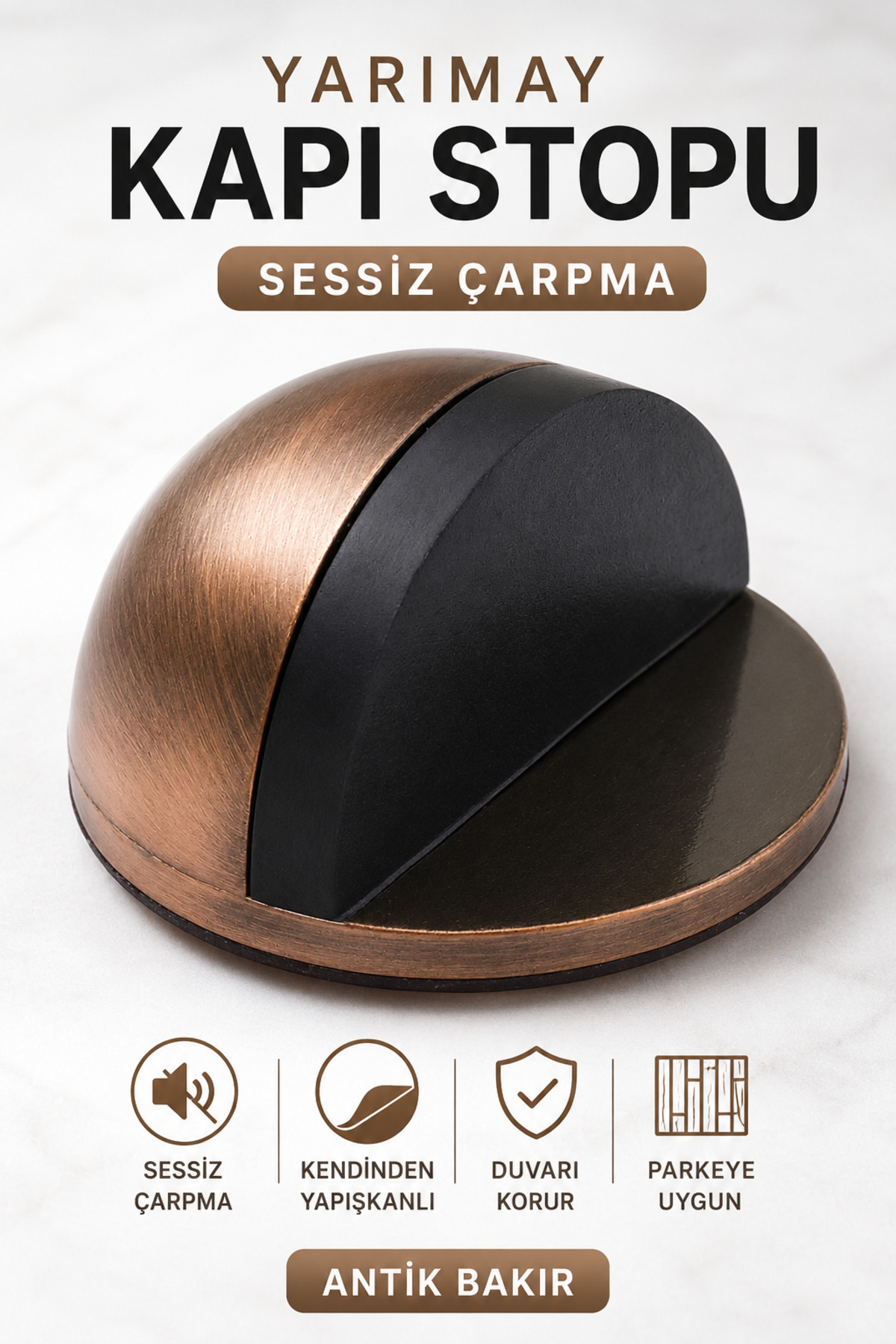 Half Adhesive Door Handle Stopper Bumper Metal Door Stop Stopper Holder Holder Antique Copper