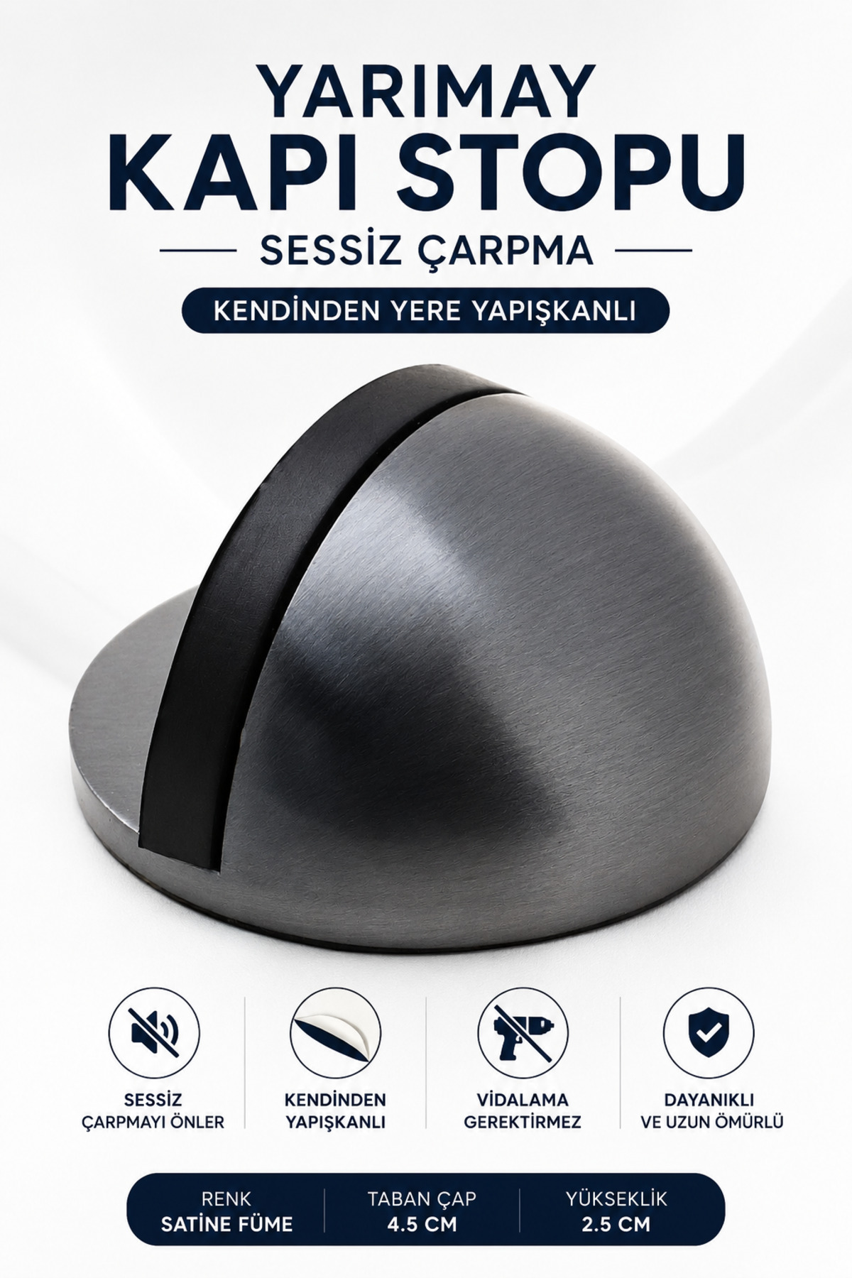 Half Adhesive Door Handle Stopper Bumper Metal Door Stop Stopper Holder Holder Satin Smoked