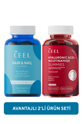 Vita Ceel 2'li Cilt ve Saç & Tırnak Gummy Vegan Çiğnenebilir Vitamin