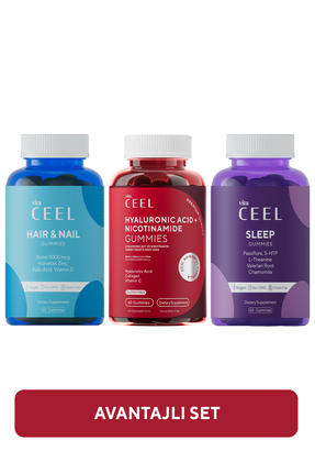 Vita Ceel 3'lü Cilt Vitamini, Uyku Vitamini ve Saç&Tırnak Vitamini Gummy Vega...