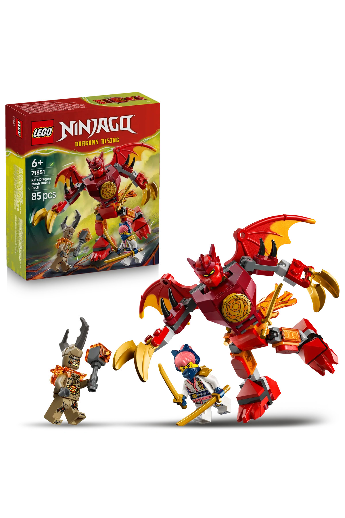 ® Ninjago® Kai's Dragon Robot Battle Pack 71851 - 6+ Toy Making Set (85pcs)