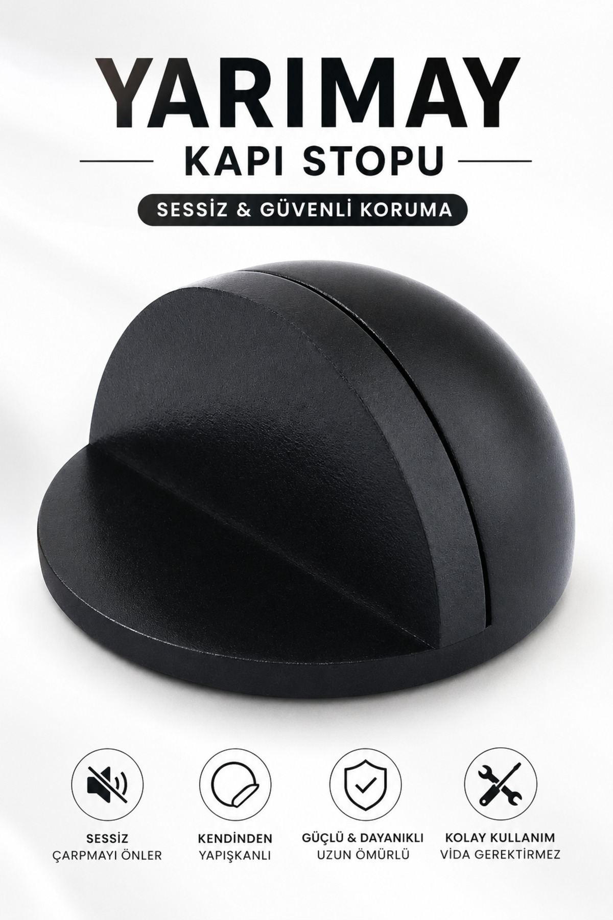Half Adhesive Door Handle Stopper Bumper Metal Door Stop Stopper Holder Holder Matte Black