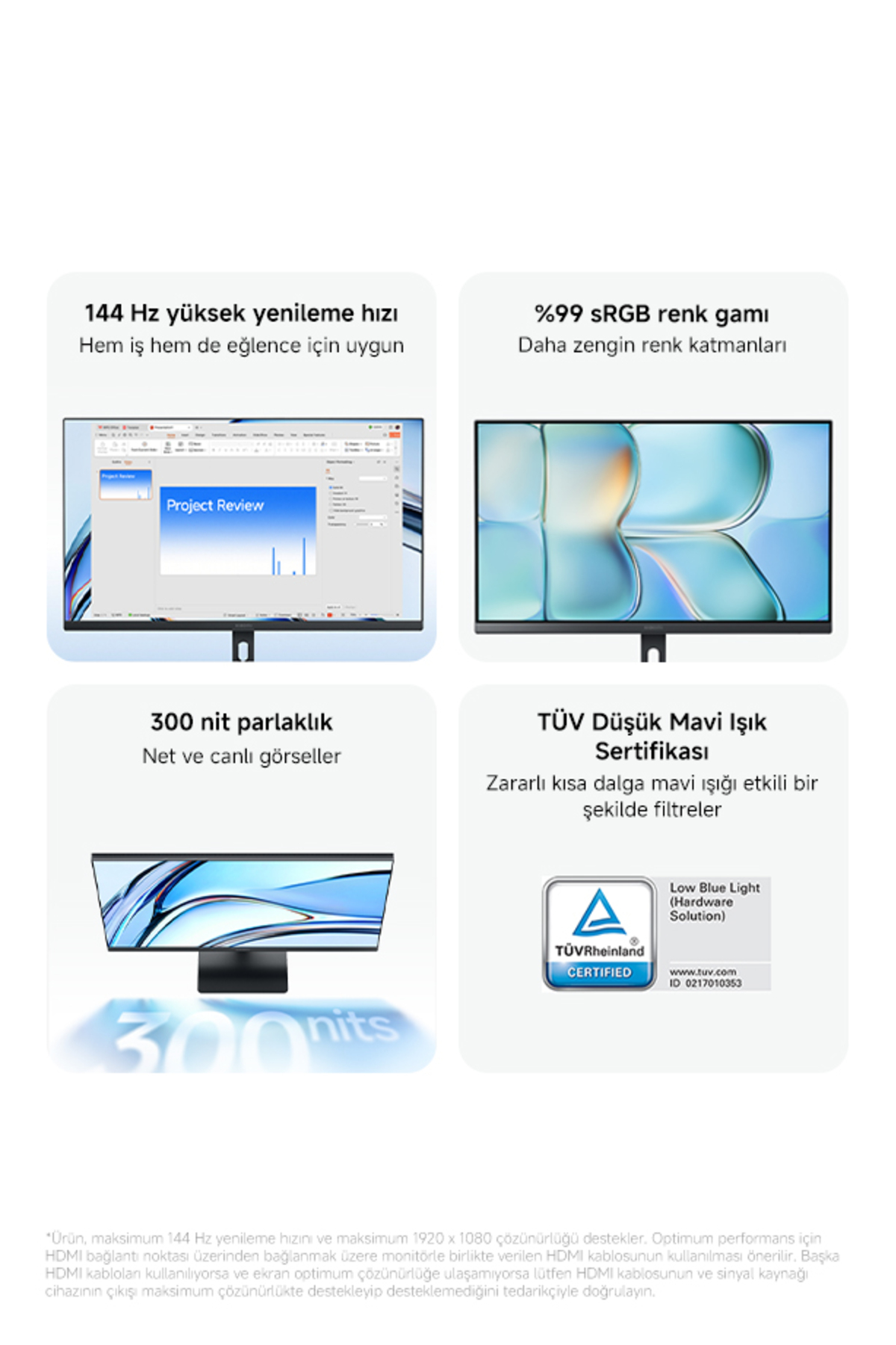 Monitör A24i 2026 23.8" FHD IPS 144Hz (Xiaomi Türkiye Garantili) 7
