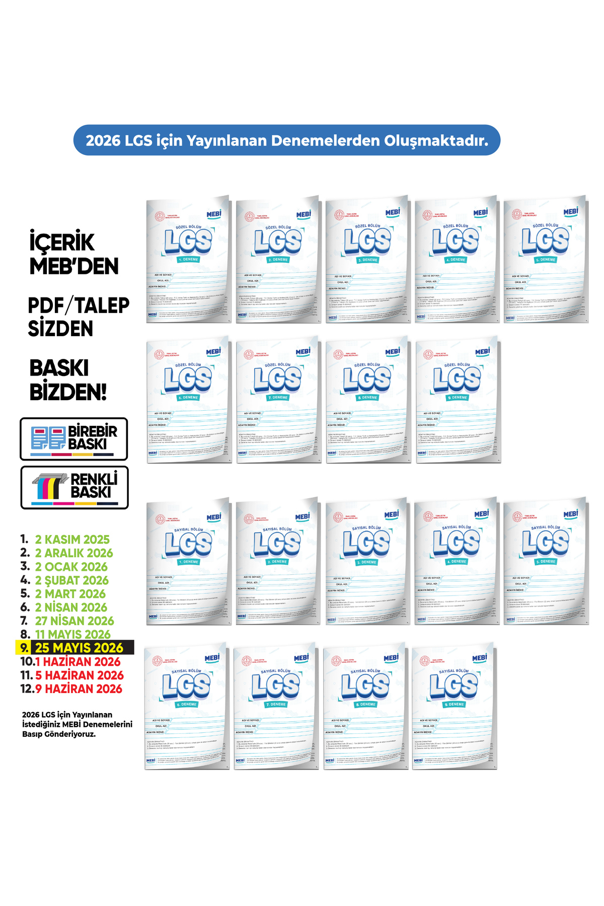 Karakutu Yayınları 2026 LGS 8.Sınıf MEBi ONLİNE 1. 2. 3. 4. 5. 6. 7. 8. 9.Deneme Türkiye Geneli Paket PDF BASKI ÜCRETİ - Fiyatı, Yorumları
