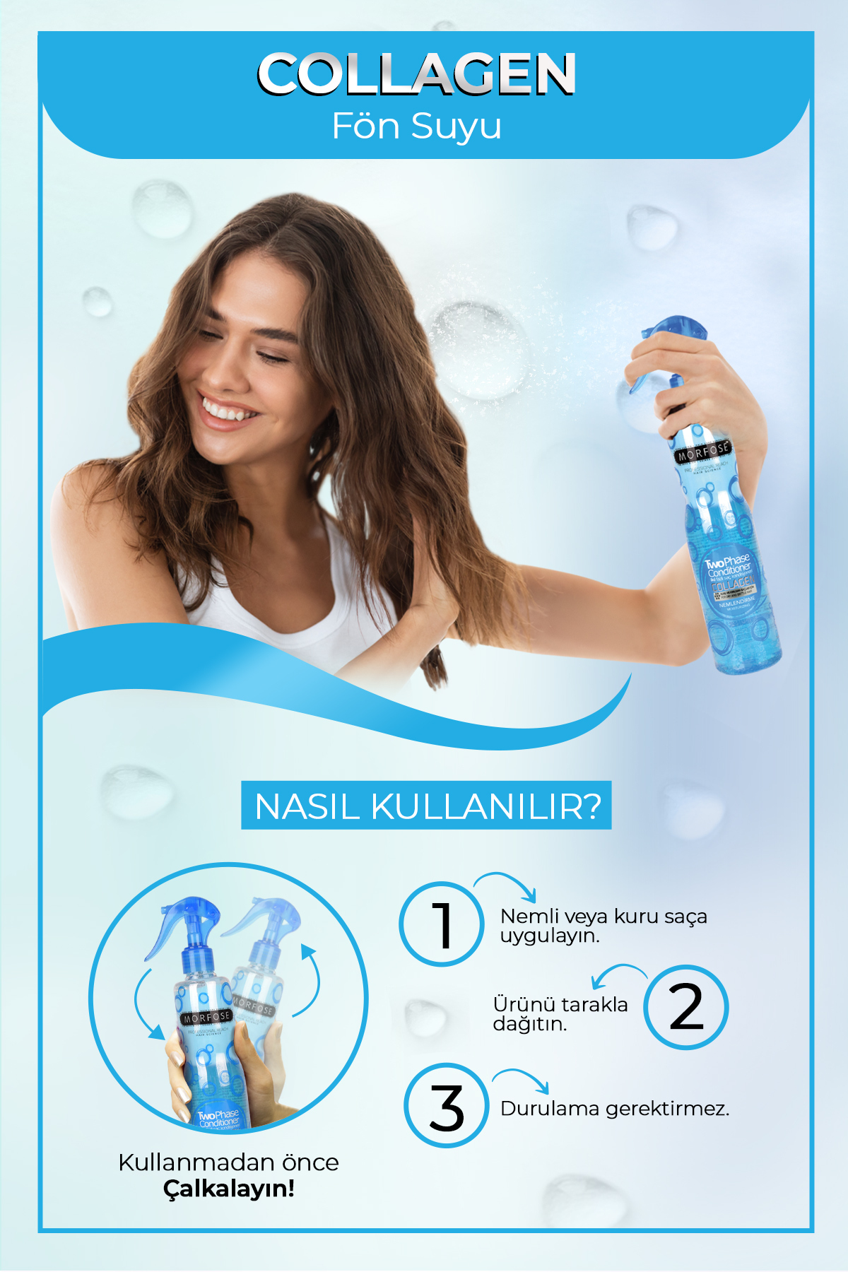 Çift Fazlı Kolajen Içeren Fön Suyu 400 ml - Kuru Kırılgan Saçlar 2 Adet — morfose4002 — تصویر 5 از 5