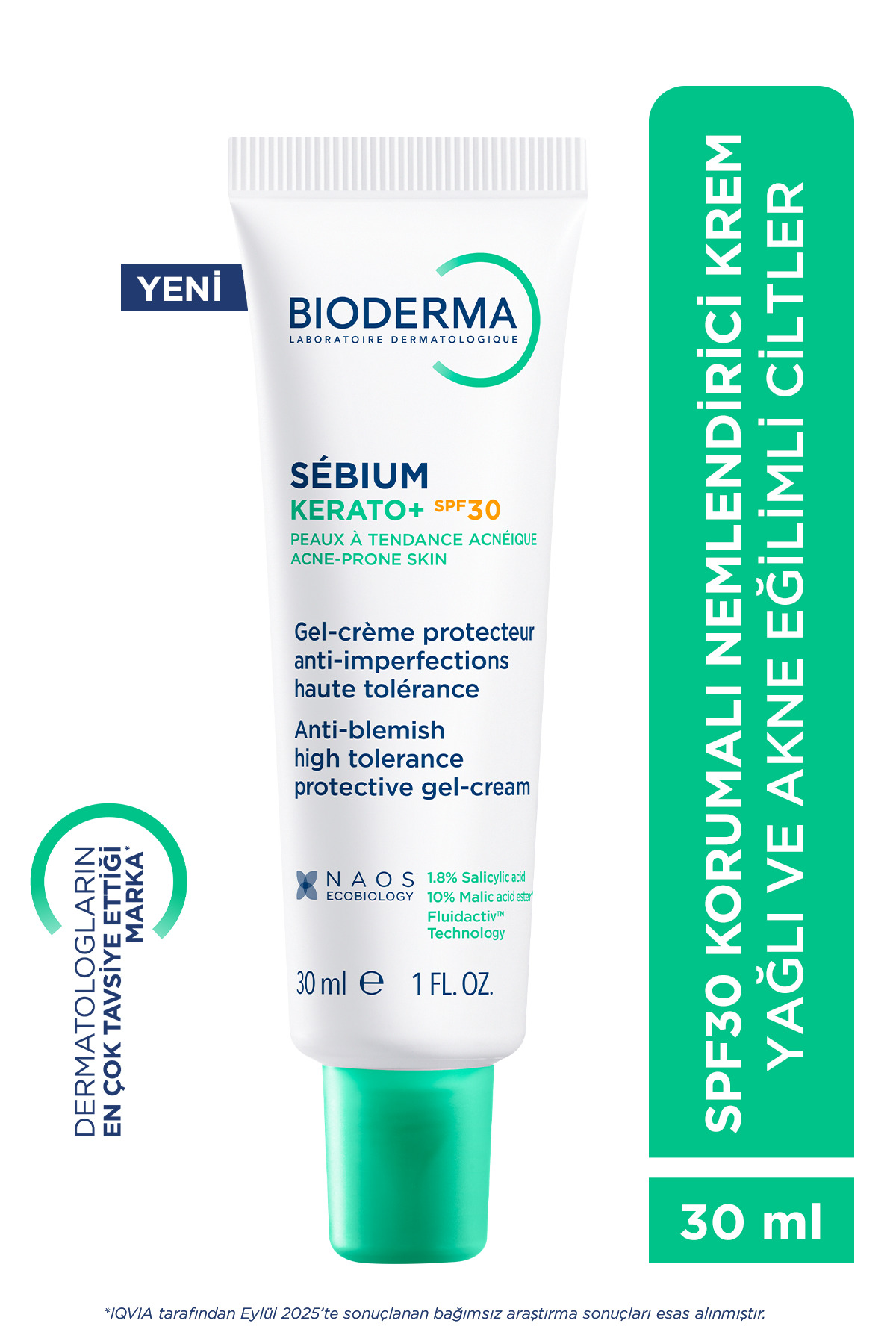 کرم مرطوب‌کننده سبیوم کراتو+ SPF30 با AHA و اسید سالیسیلیک مناسب آکنه 30ml