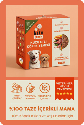 kito Fresh Kuzu Etli Köpek Yemeği %100 Taze İçerikli Mama 250 gr
